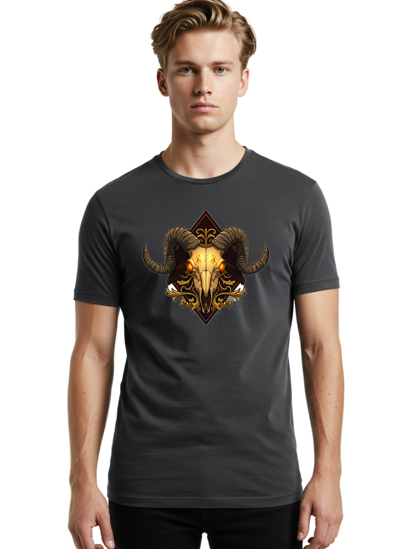 Ram-Skull-10 Men'S Graphic Tee, 100% Cotton, Comfortable Casual Summer Wear, Machine Washable, Vintage Camera, Old Camera, Antique Camera, Black Camera, Classic Photography, Photography Equipment, Nostalgic Device, Film Camera, Camera Art Bap911 16