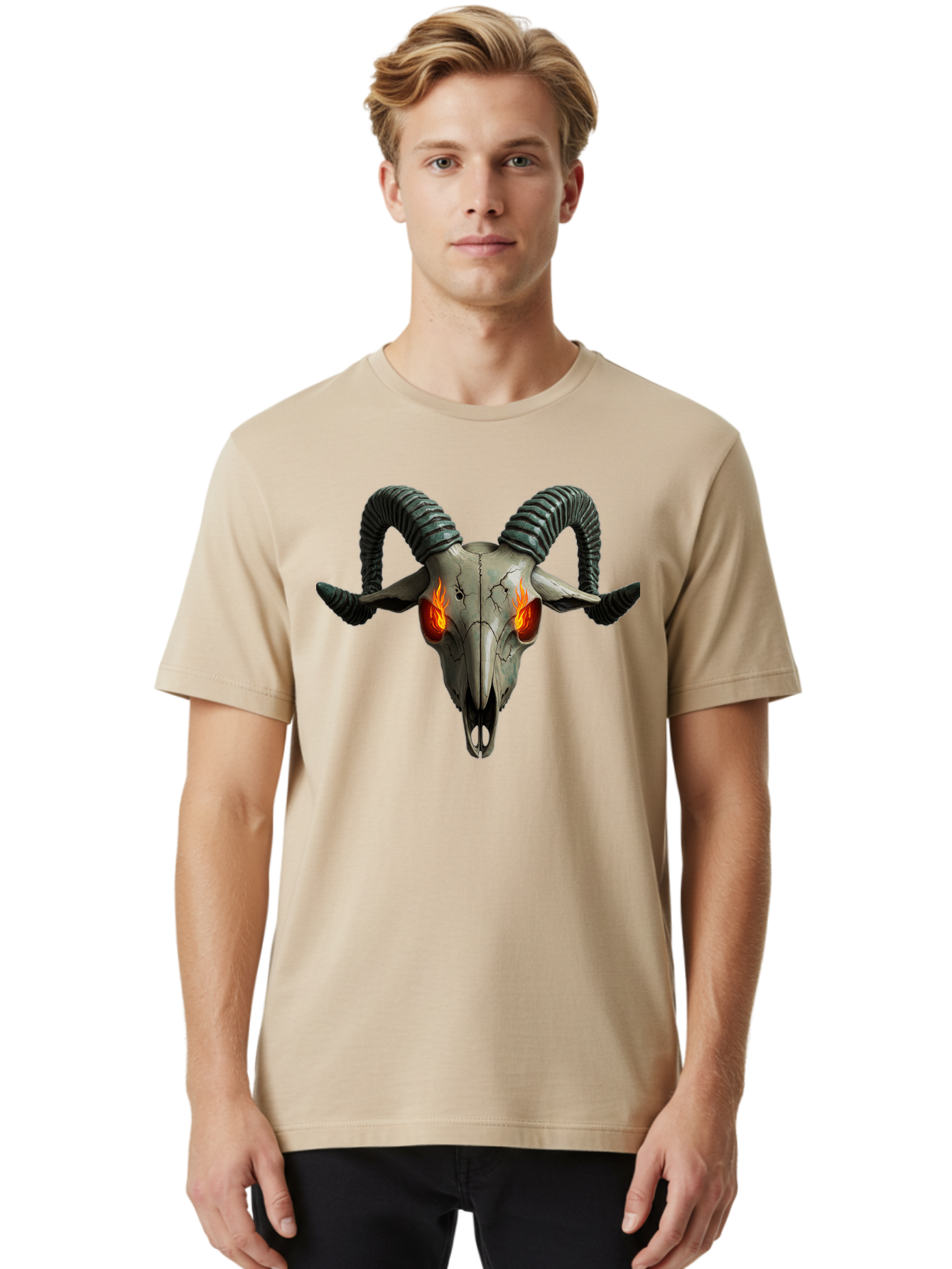Ram-Skull-12 Men'S Graphic Tee, 100% Cotton, Comfortable Casual Summer Wear, Machine Washable, Vintage Camera, Old Camera, Antique Camera, Black Camera, Classic Photography, Photography Equipment, Nostalgic Device, Film Camera, Camera Art Bap913 24