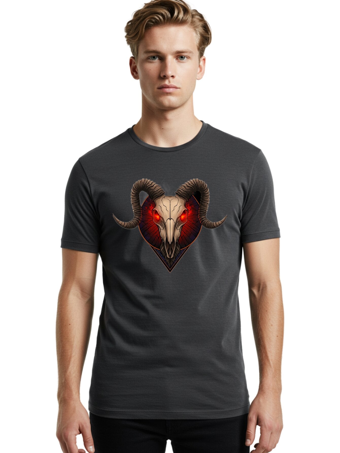 Ram-Skull-2 Men'S Graphic Tee, 100% Cotton, Comfortable Casual Summer Wear, Machine Washable, Vintage Camera, Old Camera, Antique Camera, Black Camera, Classic Photography, Photography Equipment, Nostalgic Device, Film Camera, Camera Art Bap914 27