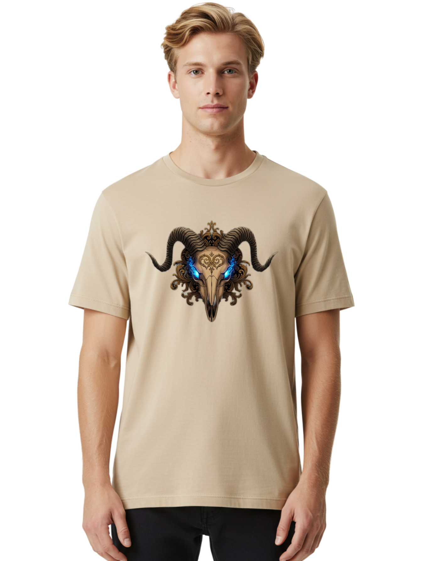 Ram-Skull-7 Men'S Graphic Tee, 100% Cotton, Comfortable Casual Summer Wear, Machine Washable, Vintage Camera, Old Camera, Antique Camera, Black Camera, Classic Photography, Photography Equipment, Nostalgic Device, Film Camera, Camera Art Bap919 17