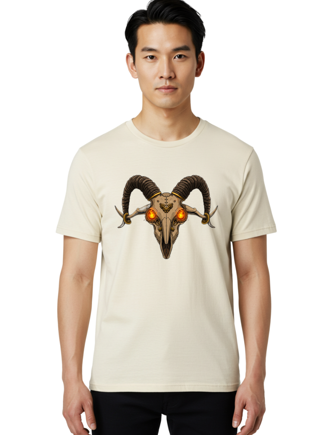 Ram-Skull-9 Men'S Graphic Tee, 100% Cotton, Comfortable Casual Summer Wear, Machine Washable, Vintage Camera, Old Camera, Antique Camera, Black Camera, Classic Photography, Photography Equipment, Nostalgic Device, Film Camera, Camera Art Bap921 21