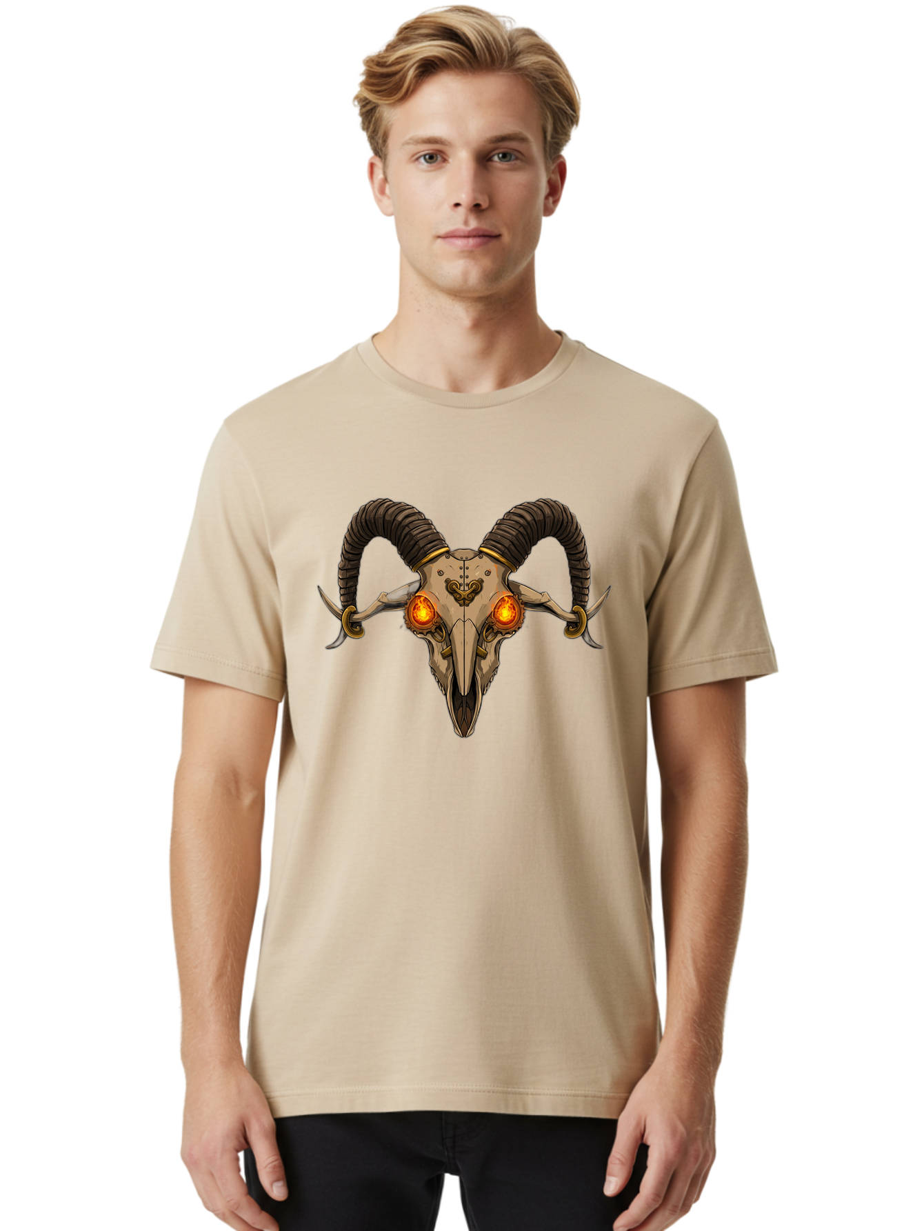 Ram-Skull-9 Men'S Graphic Tee, 100% Cotton, Comfortable Casual Summer Wear, Machine Washable, Vintage Camera, Old Camera, Antique Camera, Black Camera, Classic Photography, Photography Equipment, Nostalgic Device, Film Camera, Camera Art Bap921 28