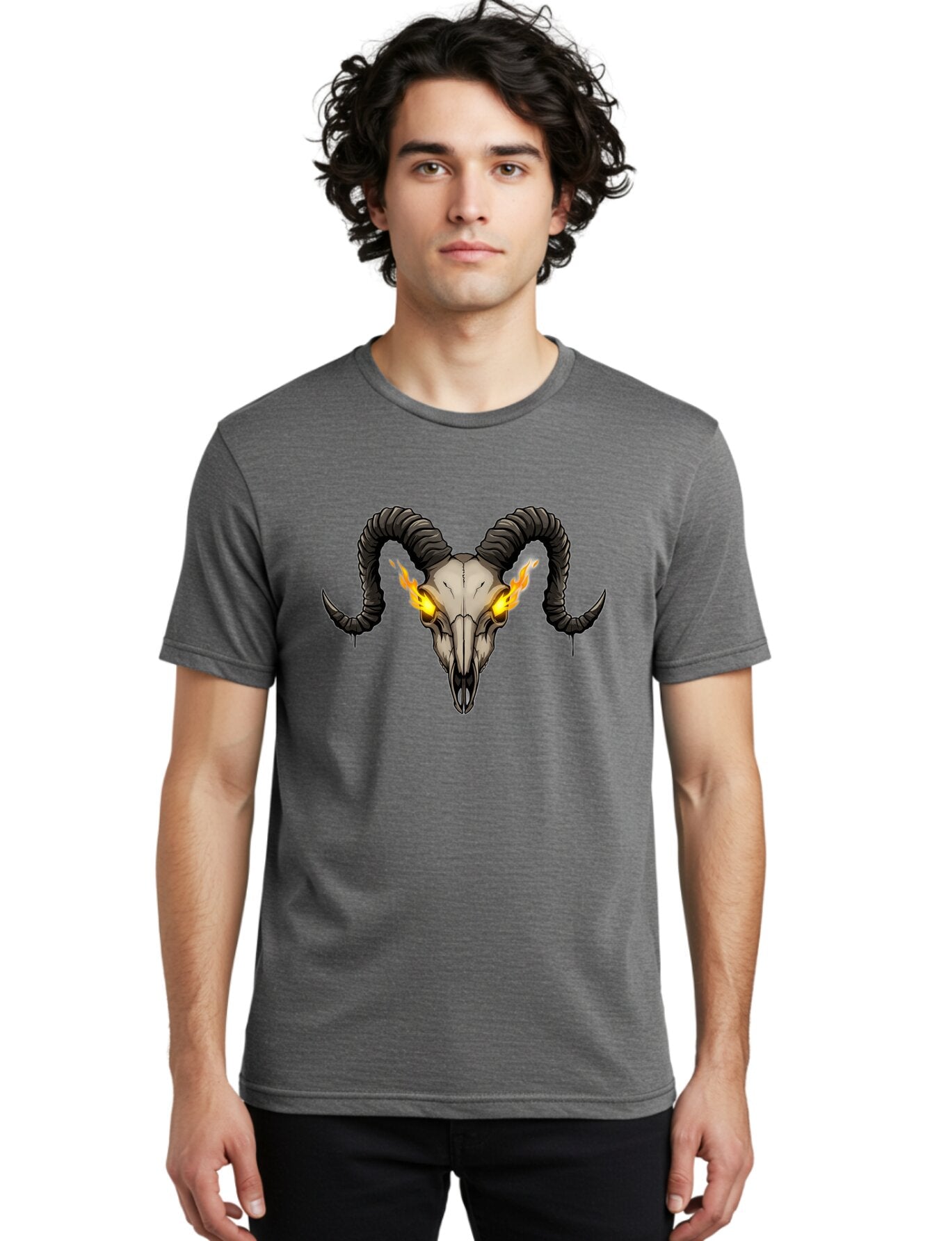 Ram-Skull-With-Flames Men'S Graphic Tee, 100% Cotton, Comfortable Casual Summer Wear, Machine Washable, Vintage Camera, Old Camera, Antique Camera, Black Camera, Classic Photography, Photography Equipment, Nostalgic Device, Film Camera, Bap922 26