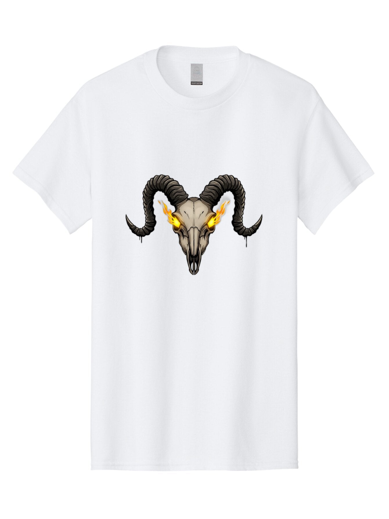 Ram-Skull-With-Flames Men'S Graphic Tee, 100% Cotton, Comfortable Casual Summer Wear, Machine Washable, Vintage Camera, Old Camera, Antique Camera, Black Camera, Classic Photography, Photography Equipment, Nostalgic Device, Film Camera, Bap922