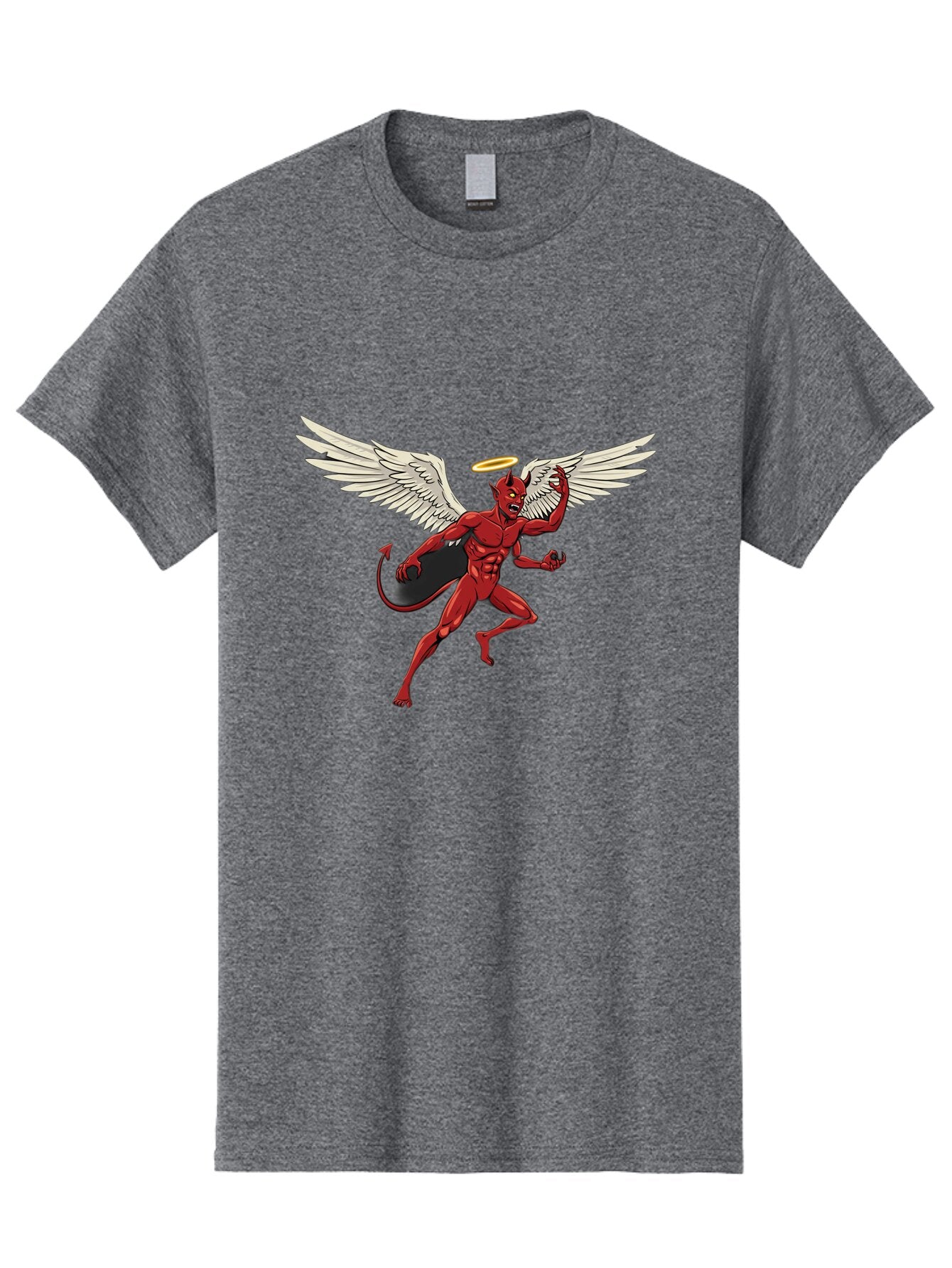 Red-Devil-With-Wings-And-Halo Men'S Graphic Tee, 100% Cotton, Comfortable Casual Summer Wear, Machine Washable, Vintage Camera, Old Camera, Antique Camera, Black Camera, Classic Photography, Photography Equipment, Nostalgic Device, Bap927 5