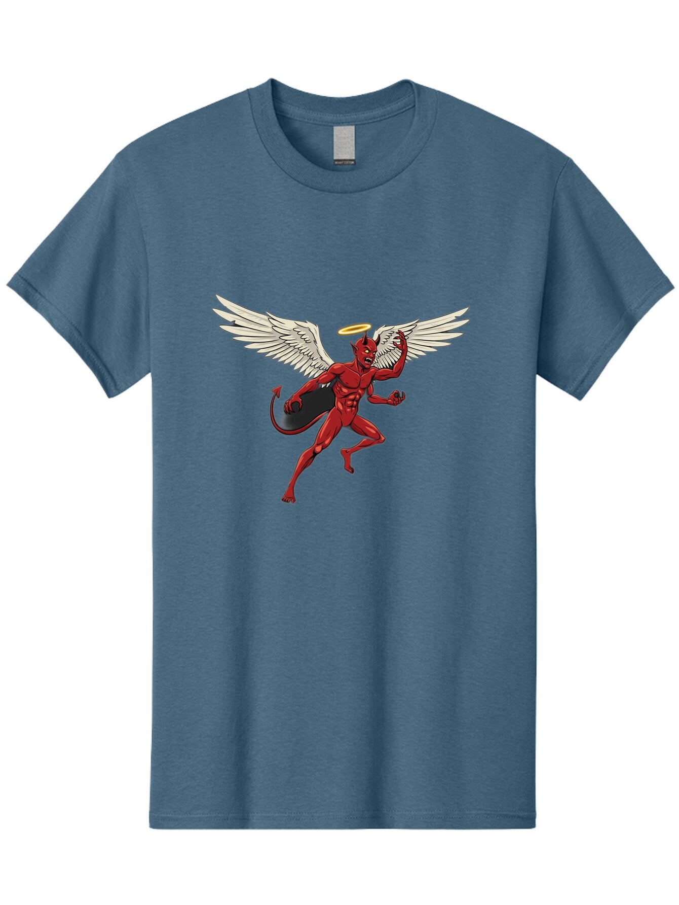 Red-Devil-With-Wings-And-Halo Men'S Graphic Tee, 100% Cotton, Comfortable Casual Summer Wear, Machine Washable, Vintage Camera, Old Camera, Antique Camera, Black Camera, Classic Photography, Photography Equipment, Nostalgic Device, Bap927 4