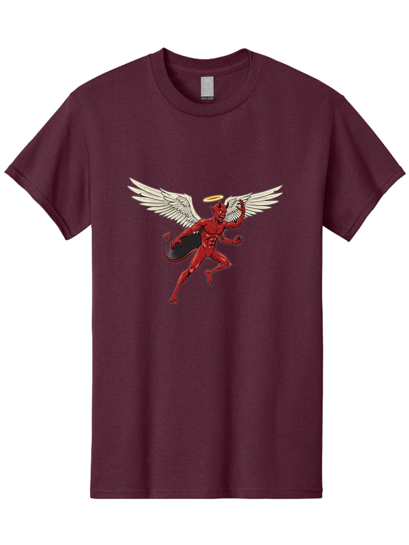 Red-Devil-With-Wings-And-Halo Men'S Graphic Tee, 100% Cotton, Comfortable Casual Summer Wear, Machine Washable, Vintage Camera, Old Camera, Antique Camera, Black Camera, Classic Photography, Photography Equipment, Nostalgic Device, Bap927 14