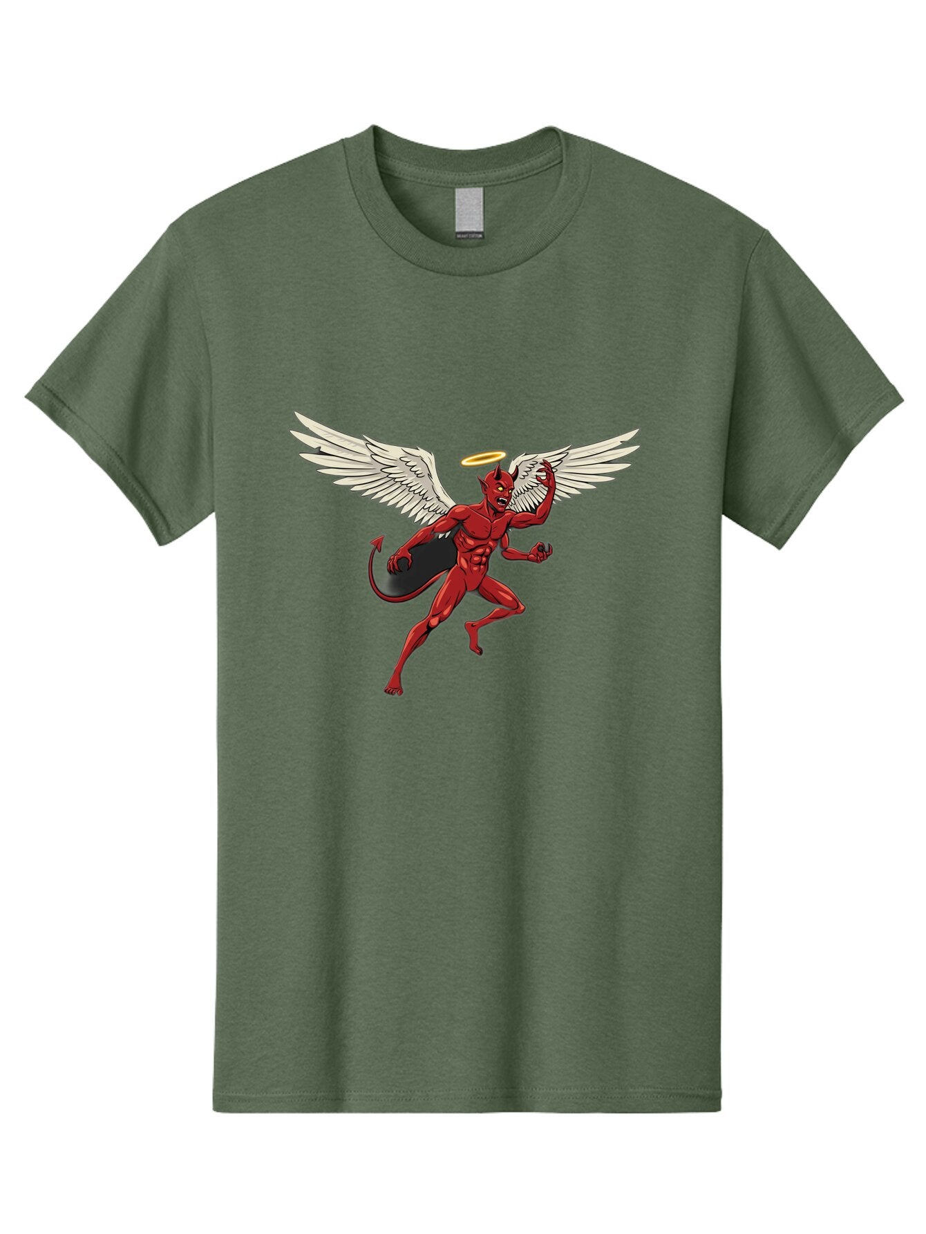 Red-Devil-With-Wings-And-Halo Men'S Graphic Tee, 100% Cotton, Comfortable Casual Summer Wear, Machine Washable, Vintage Camera, Old Camera, Antique Camera, Black Camera, Classic Photography, Photography Equipment, Nostalgic Device, Bap927 10