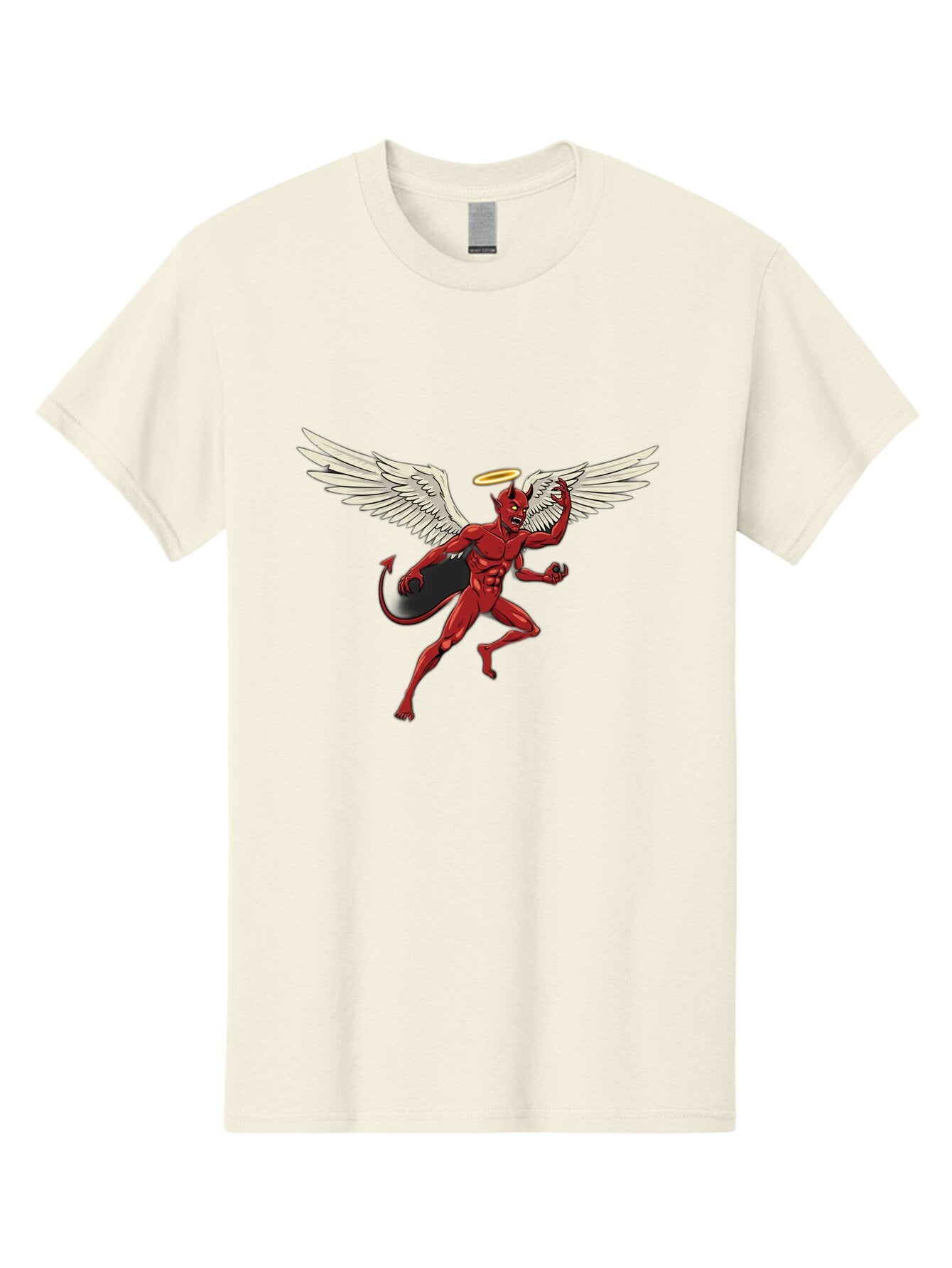 Red-Devil-With-Wings-And-Halo Men'S Graphic Tee, 100% Cotton, Comfortable Casual Summer Wear, Machine Washable, Vintage Camera, Old Camera, Antique Camera, Black Camera, Classic Photography, Photography Equipment, Nostalgic Device, Bap927 13
