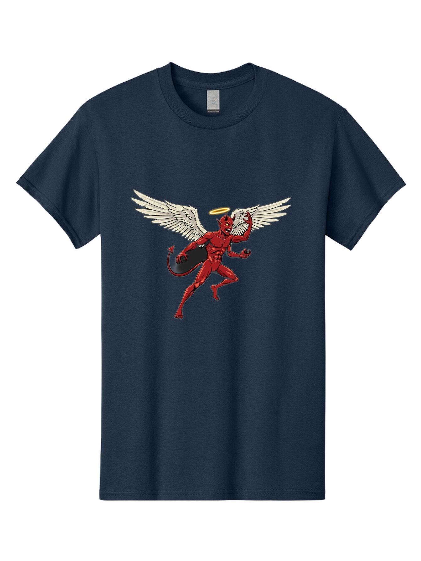 Red-Devil-With-Wings-And-Halo Men'S Graphic Tee, 100% Cotton, Comfortable Casual Summer Wear, Machine Washable, Vintage Camera, Old Camera, Antique Camera, Black Camera, Classic Photography, Photography Equipment, Nostalgic Device, Bap927 15