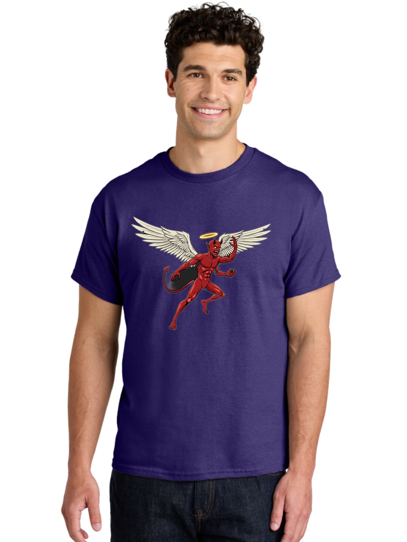 Red-Devil-With-Wings-And-Halo Men'S Graphic Tee, 100% Cotton, Comfortable Casual Summer Wear, Machine Washable, Vintage Camera, Old Camera, Antique Camera, Black Camera, Classic Photography, Photography Equipment, Nostalgic Device, Bap927 28
