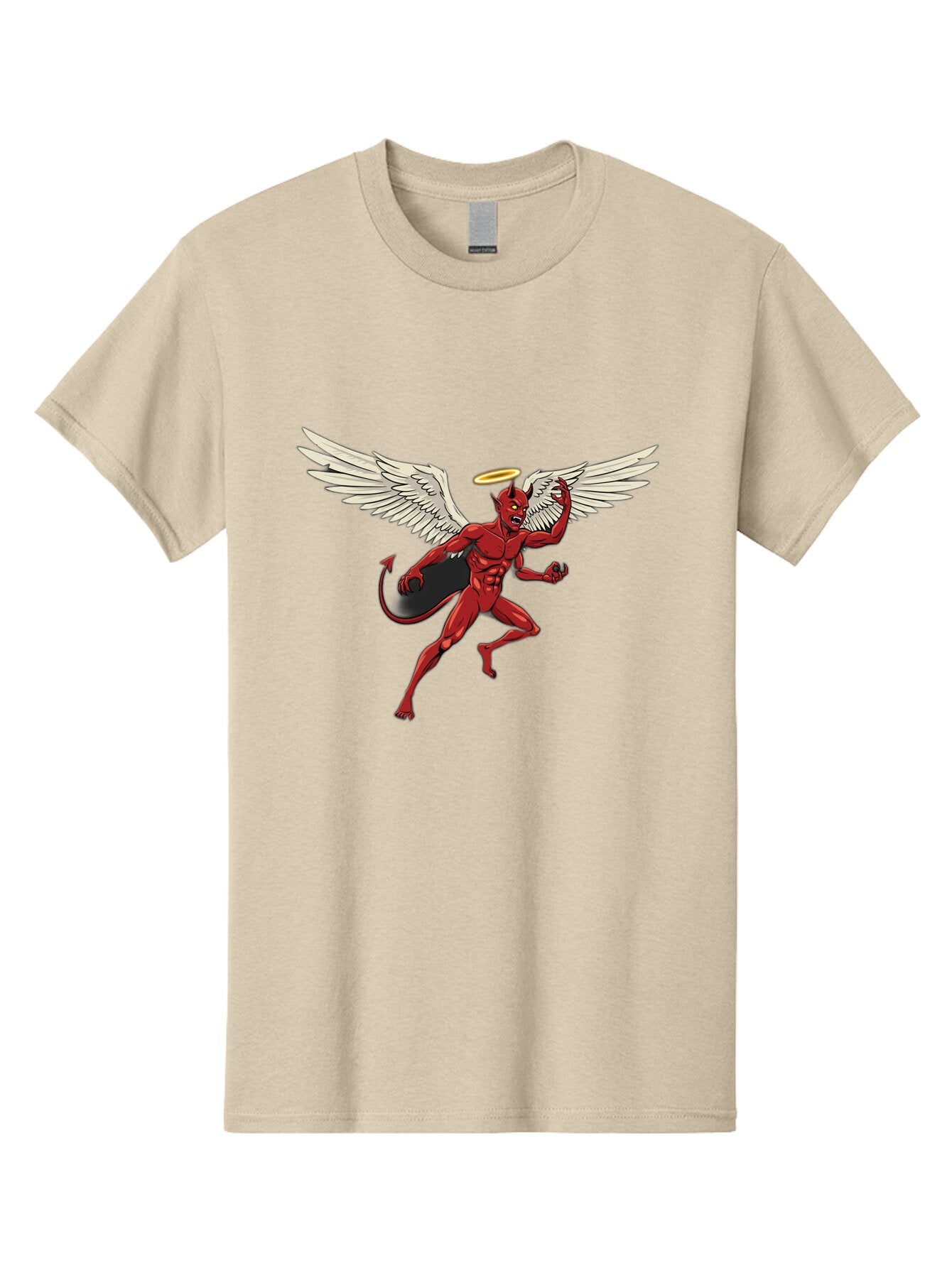 Red-Devil-With-Wings-And-Halo Men'S Graphic Tee, 100% Cotton, Comfortable Casual Summer Wear, Machine Washable, Vintage Camera, Old Camera, Antique Camera, Black Camera, Classic Photography, Photography Equipment, Nostalgic Device, Bap927 6