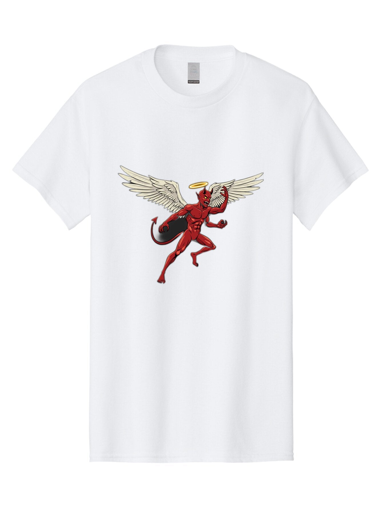 Red-Devil-With-Wings-And-Halo Men'S Graphic Tee, 100% Cotton, Comfortable Casual Summer Wear, Machine Washable, Vintage Camera, Old Camera, Antique Camera, Black Camera, Classic Photography, Photography Equipment, Nostalgic Device, Bap927 8