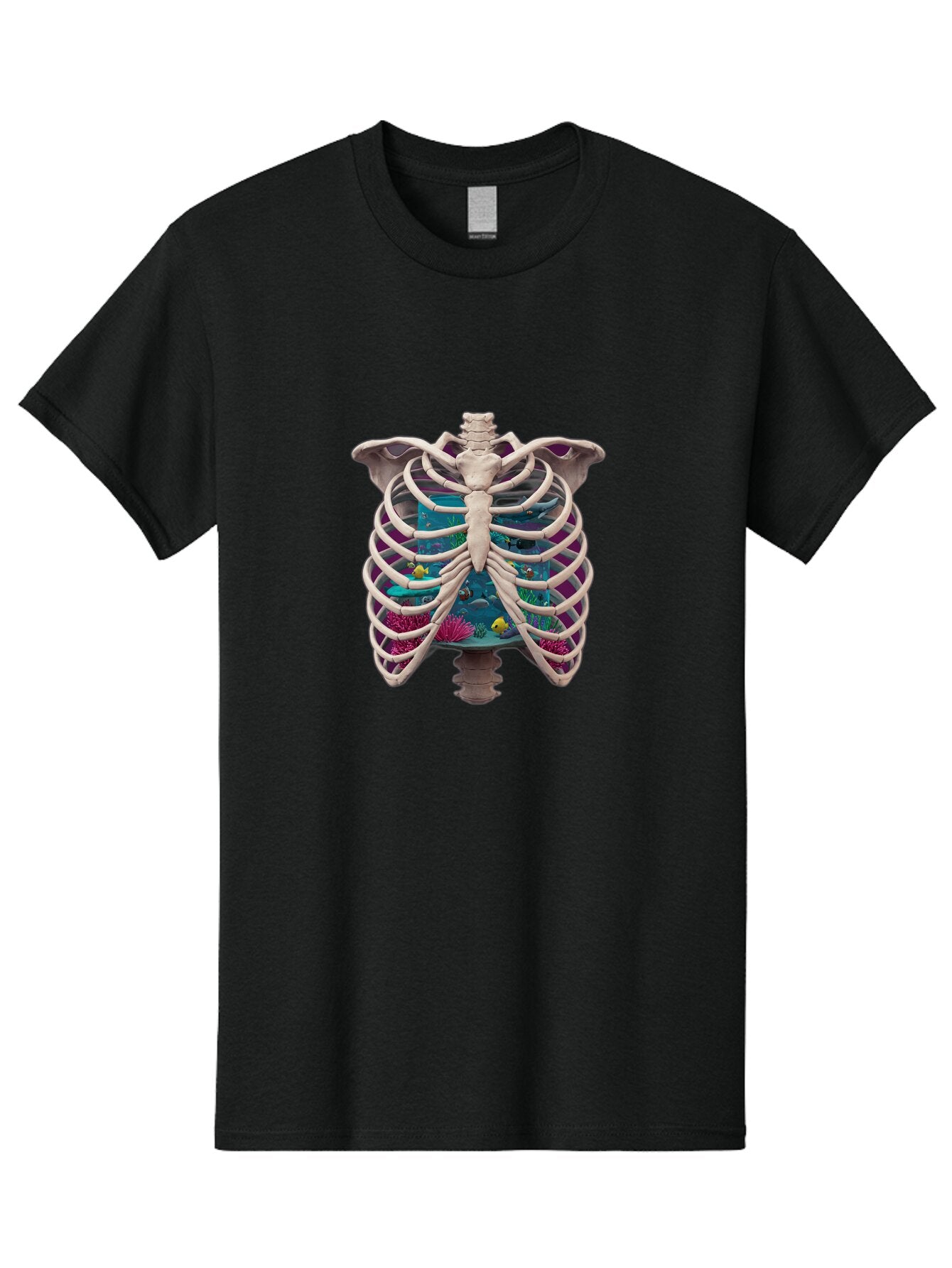 Ribcage-Aquarium-1 Men'S Graphic Tee, 100% Cotton, Comfortable Casual Summer Wear, Machine Washable, Vintage Camera, Old Camera, Antique Camera, Black Camera, Classic Photography, Photography Equipment, Nostalgic Device, Film Camera, Bap935 14