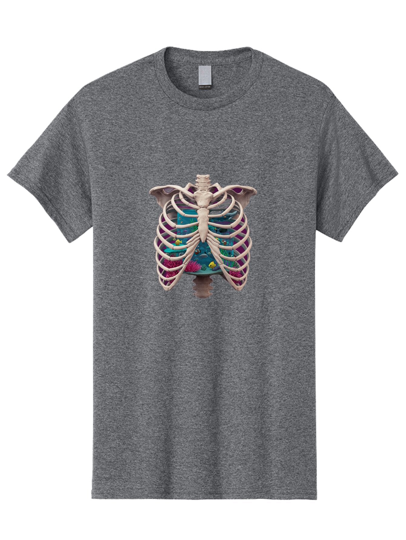 Ribcage-Aquarium-1 Men'S Graphic Tee, 100% Cotton, Comfortable Casual Summer Wear, Machine Washable, Vintage Camera, Old Camera, Antique Camera, Black Camera, Classic Photography, Photography Equipment, Nostalgic Device, Film Camera, Bap935 5
