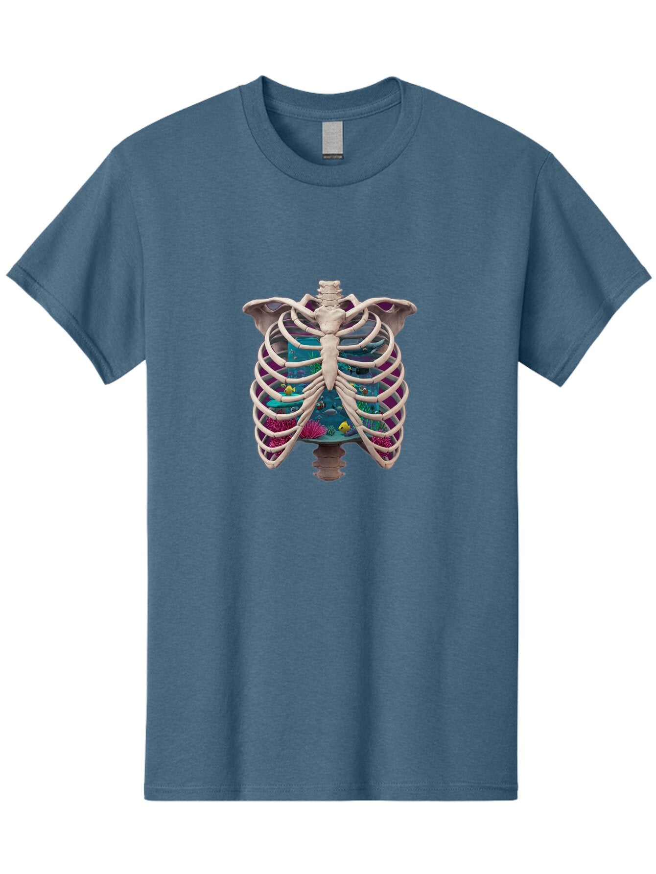 Ribcage-Aquarium-1 Men'S Graphic Tee, 100% Cotton, Comfortable Casual Summer Wear, Machine Washable, Vintage Camera, Old Camera, Antique Camera, Black Camera, Classic Photography, Photography Equipment, Nostalgic Device, Film Camera, Bap935 7