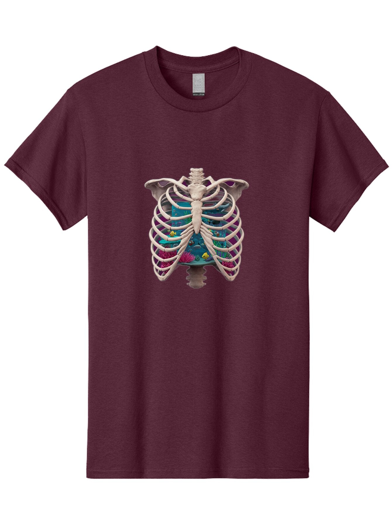 Ribcage-Aquarium-1 Men'S Graphic Tee, 100% Cotton, Comfortable Casual Summer Wear, Machine Washable, Vintage Camera, Old Camera, Antique Camera, Black Camera, Classic Photography, Photography Equipment, Nostalgic Device, Film Camera, Bap935 11