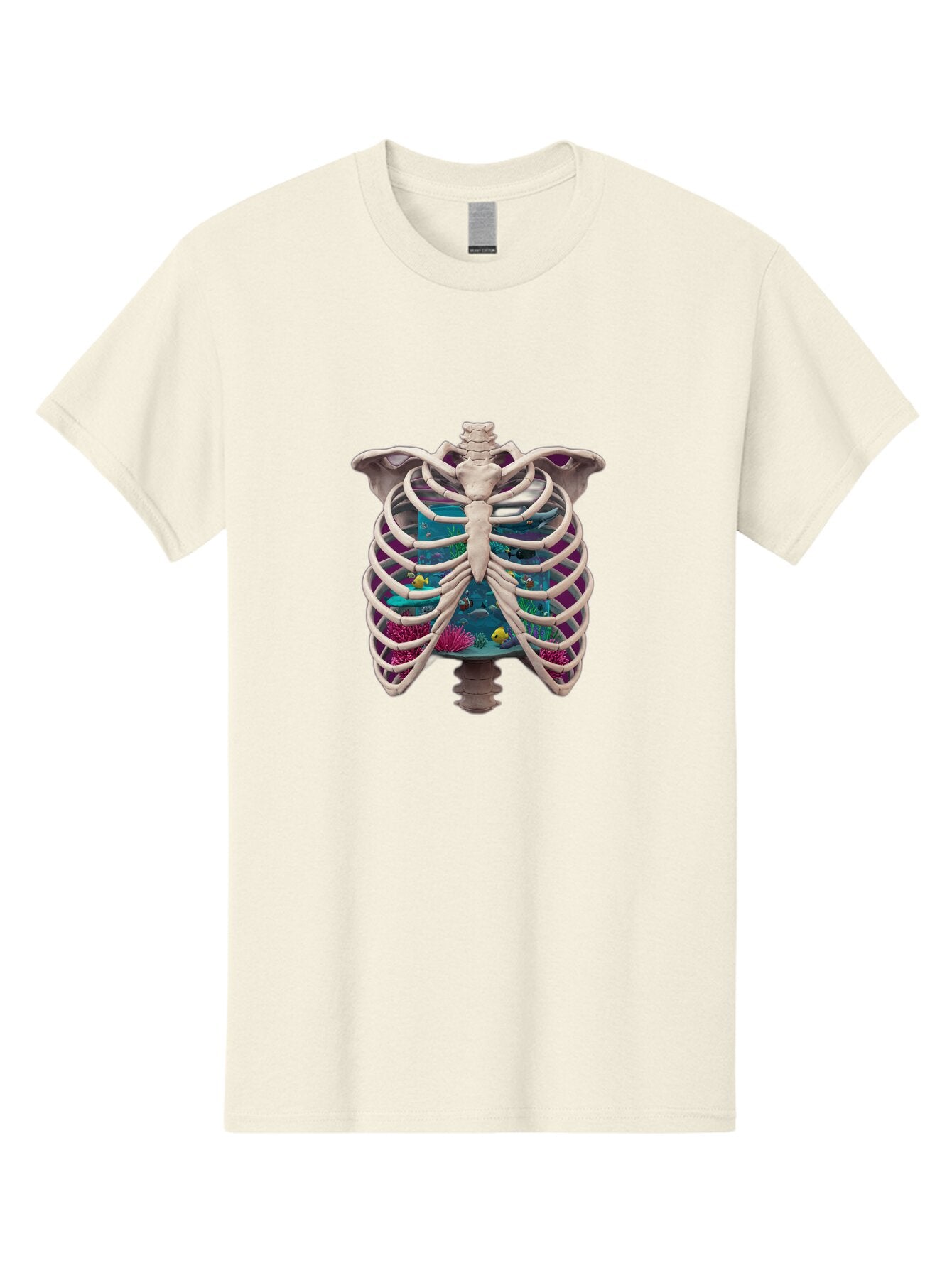 Ribcage-Aquarium-1 Men'S Graphic Tee, 100% Cotton, Comfortable Casual Summer Wear, Machine Washable, Vintage Camera, Old Camera, Antique Camera, Black Camera, Classic Photography, Photography Equipment, Nostalgic Device, Film Camera, Bap935 1