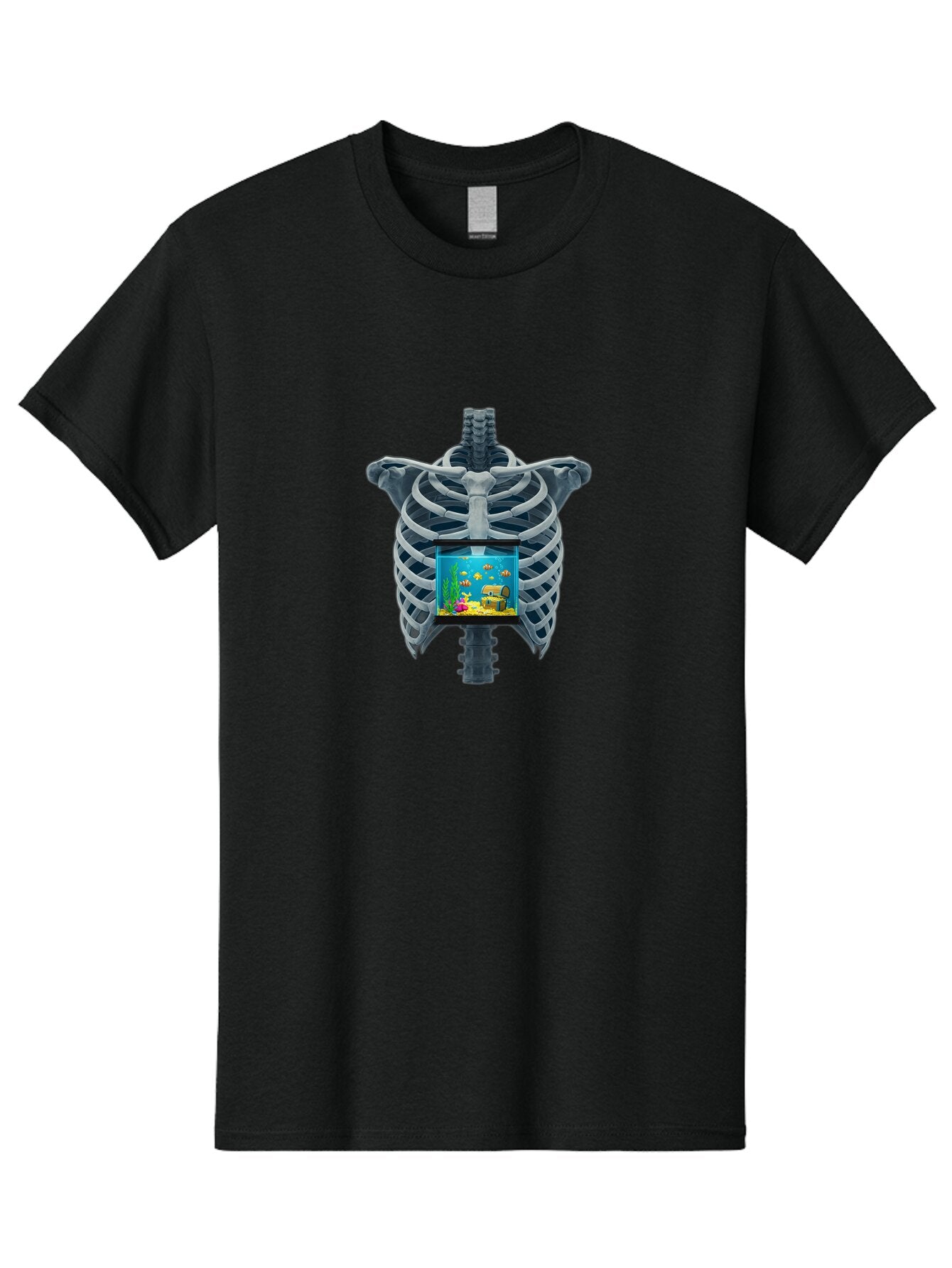 Ribcage-Aquarium-2 Men'S Graphic Tee, 100% Cotton, Comfortable Casual Summer Wear, Machine Washable, Vintage Camera, Old Camera, Antique Camera, Black Camera, Classic Photography, Photography Equipment, Nostalgic Device, Film Camera, Bap936 12