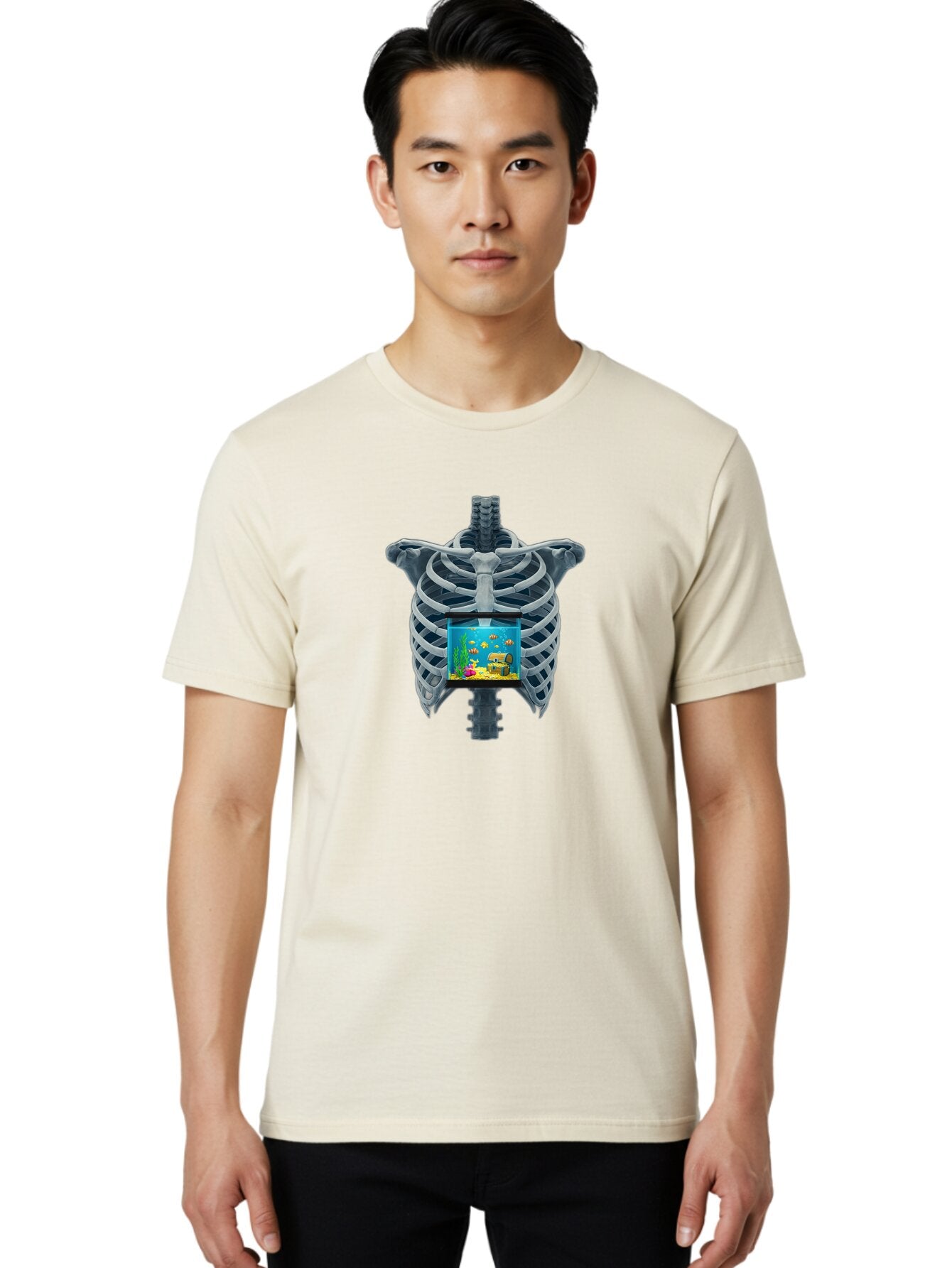 Ribcage-Aquarium-2 Men'S Graphic Tee, 100% Cotton, Comfortable Casual Summer Wear, Machine Washable, Vintage Camera, Old Camera, Antique Camera, Black Camera, Classic Photography, Photography Equipment, Nostalgic Device, Film Camera, Bap936 29