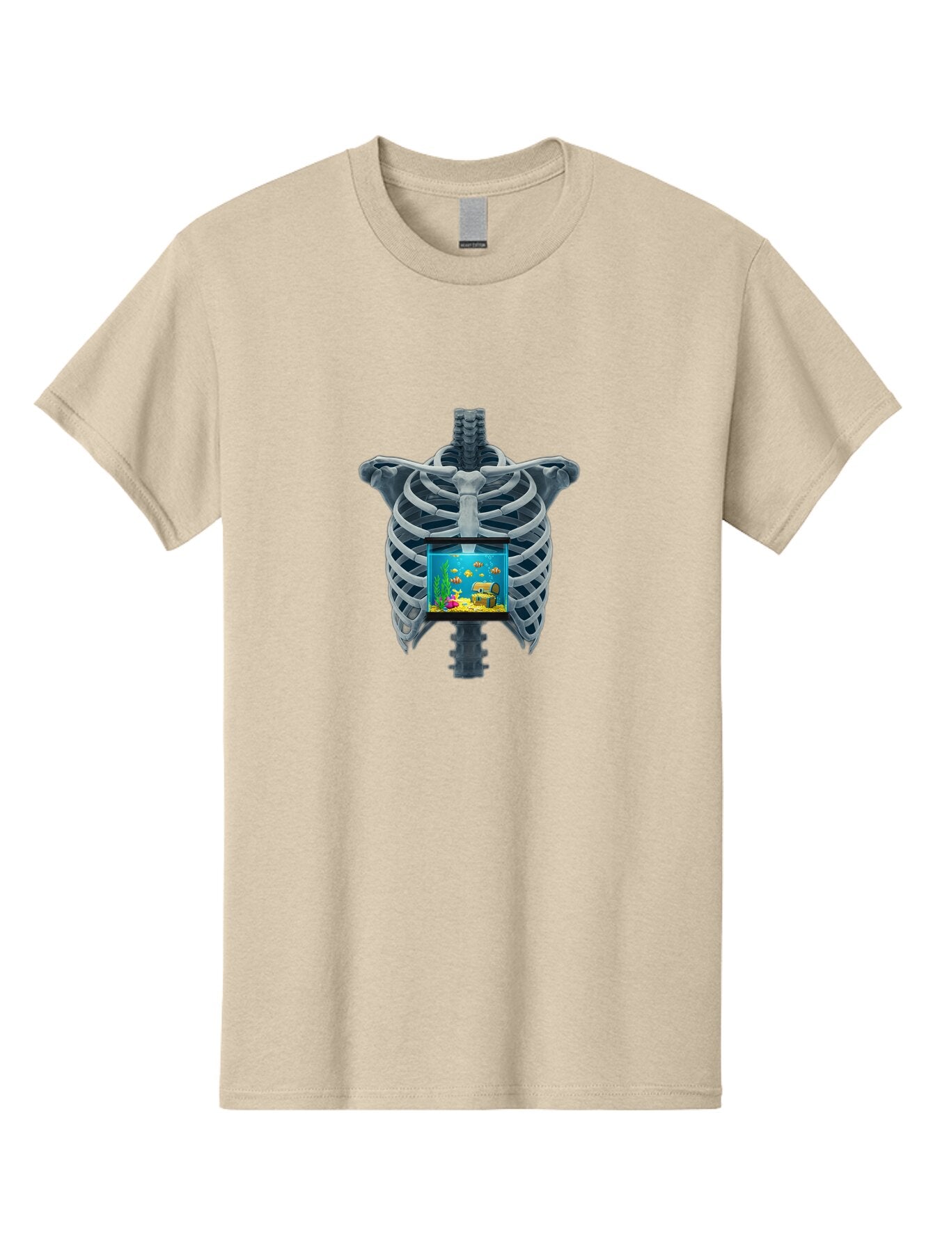 Ribcage-Aquarium-2 Men'S Graphic Tee, 100% Cotton, Comfortable Casual Summer Wear, Machine Washable, Vintage Camera, Old Camera, Antique Camera, Black Camera, Classic Photography, Photography Equipment, Nostalgic Device, Film Camera, Bap936 3