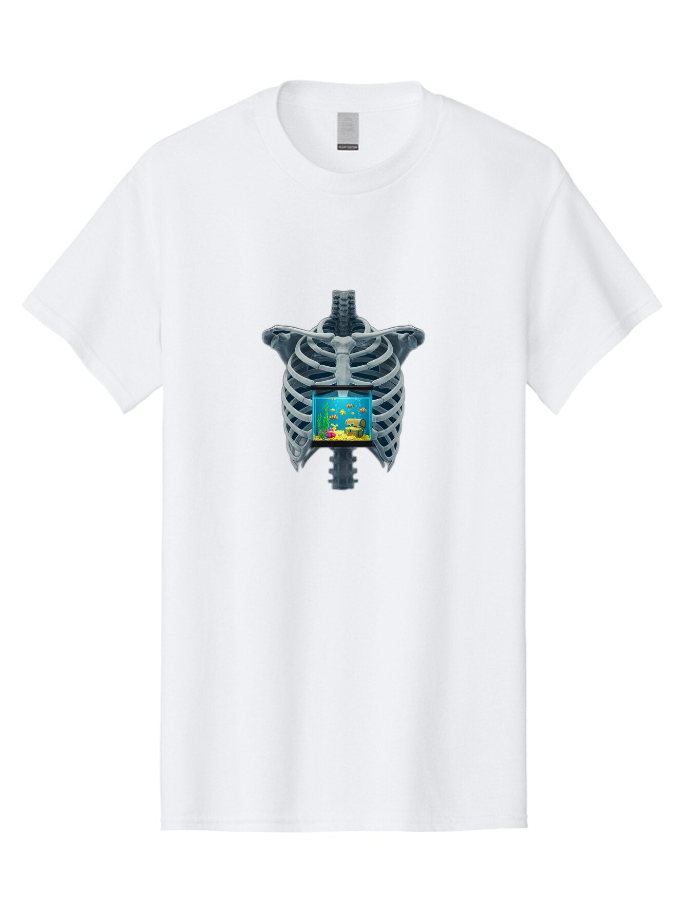 Ribcage-Aquarium-2 Men'S Graphic Tee, 100% Cotton, Comfortable Casual Summer Wear, Machine Washable, Vintage Camera, Old Camera, Antique Camera, Black Camera, Classic Photography, Photography Equipment, Nostalgic Device, Film Camera, Bap936 2