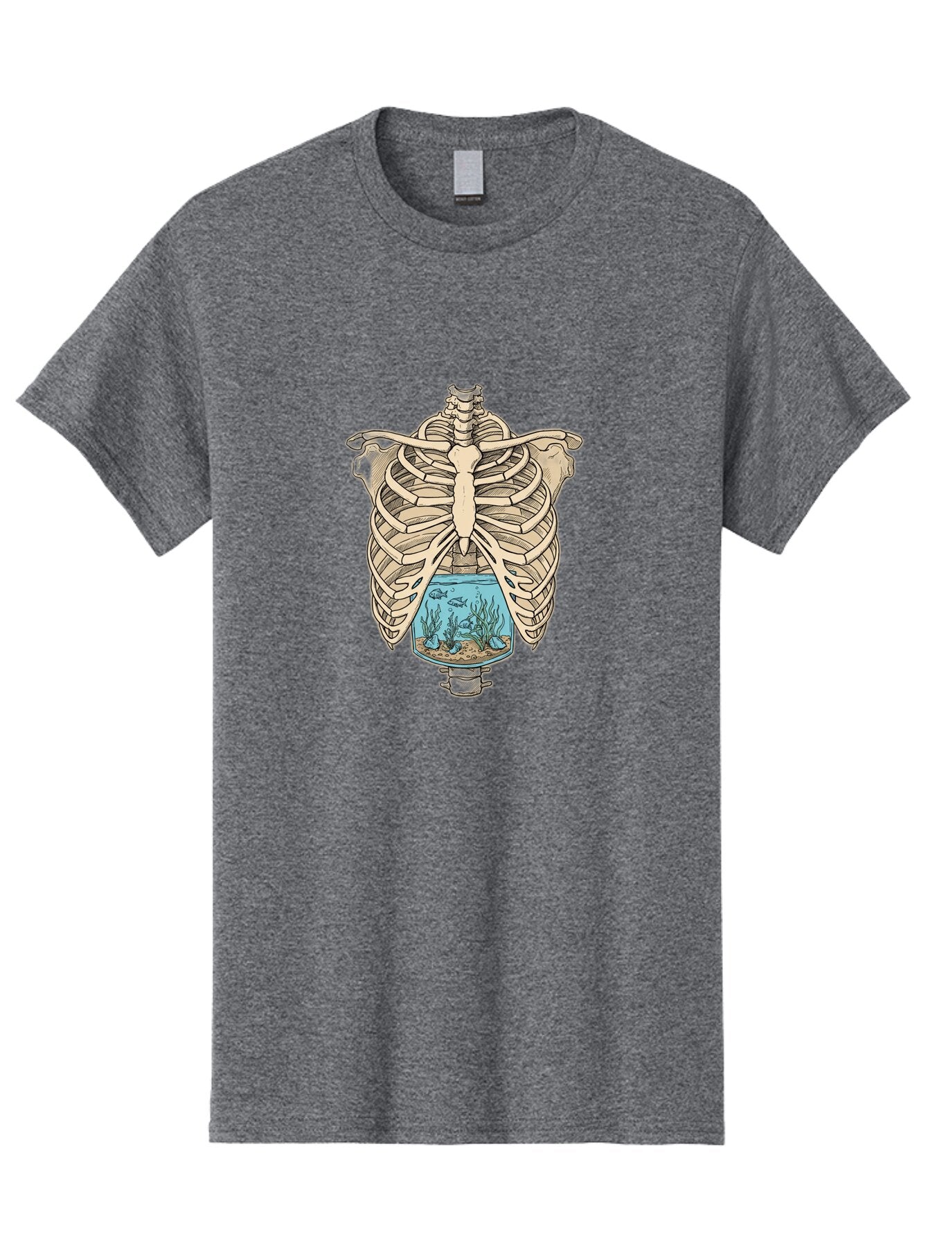 Ribcage-Aquarium-3 Men'S Graphic Tee, 100% Cotton, Comfortable Casual Summer Wear, Machine Washable, Vintage Camera, Old Camera, Antique Camera, Black Camera, Classic Photography, Photography Equipment, Nostalgic Device, Film Camera, Bap937 9