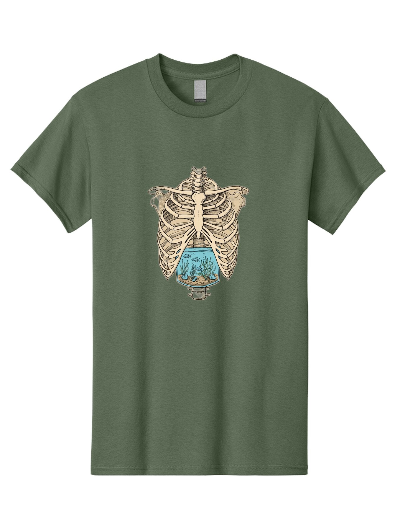 Ribcage-Aquarium-3 Men'S Graphic Tee, 100% Cotton, Comfortable Casual Summer Wear, Machine Washable, Vintage Camera, Old Camera, Antique Camera, Black Camera, Classic Photography, Photography Equipment, Nostalgic Device, Film Camera, Bap937 13
