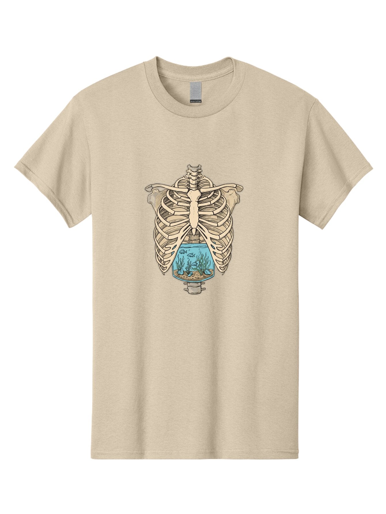 Ribcage-Aquarium-3 Men'S Graphic Tee, 100% Cotton, Comfortable Casual Summer Wear, Machine Washable, Vintage Camera, Old Camera, Antique Camera, Black Camera, Classic Photography, Photography Equipment, Nostalgic Device, Film Camera, Bap937 10
