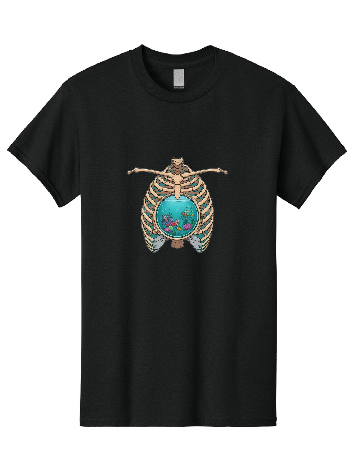 Ribcage-Aquarium Men'S Graphic Tee, 100% Cotton, Comfortable Casual Summer Wear, Machine Washable, Vintage Camera, Old Camera, Antique Camera, Black Camera, Classic Photography, Photography Equipment, Nostalgic Device, Film Camera, Camera Art Bap938 7