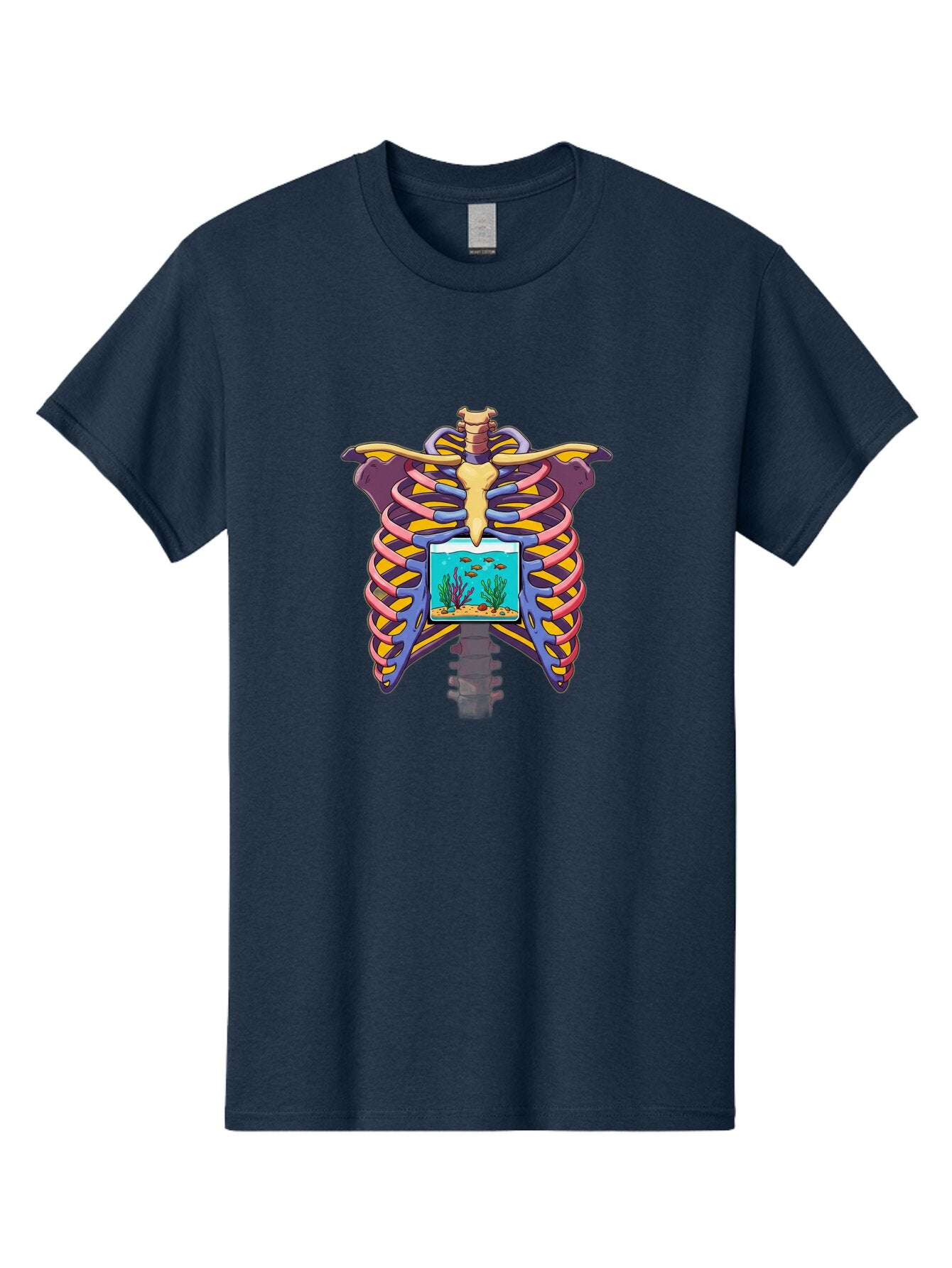 Ribcage-With-Aquarium Men'S Graphic Tee, 100% Cotton, Comfortable Casual Summer Wear, Machine Washable, Vintage Camera, Old Camera, Antique Camera, Black Camera, Classic Photography, Photography Equipment, Nostalgic Device, Film Camera, Bap939 9