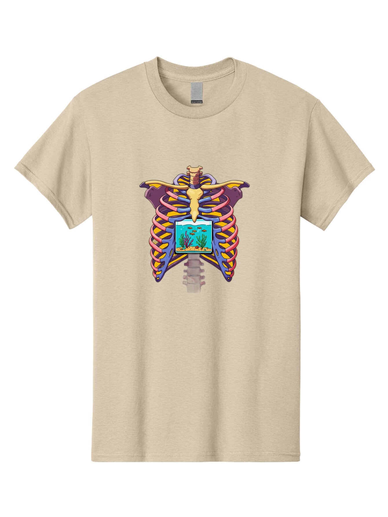 Ribcage-With-Aquarium Men'S Graphic Tee, 100% Cotton, Comfortable Casual Summer Wear, Machine Washable, Vintage Camera, Old Camera, Antique Camera, Black Camera, Classic Photography, Photography Equipment, Nostalgic Device, Film Camera, Bap939 2