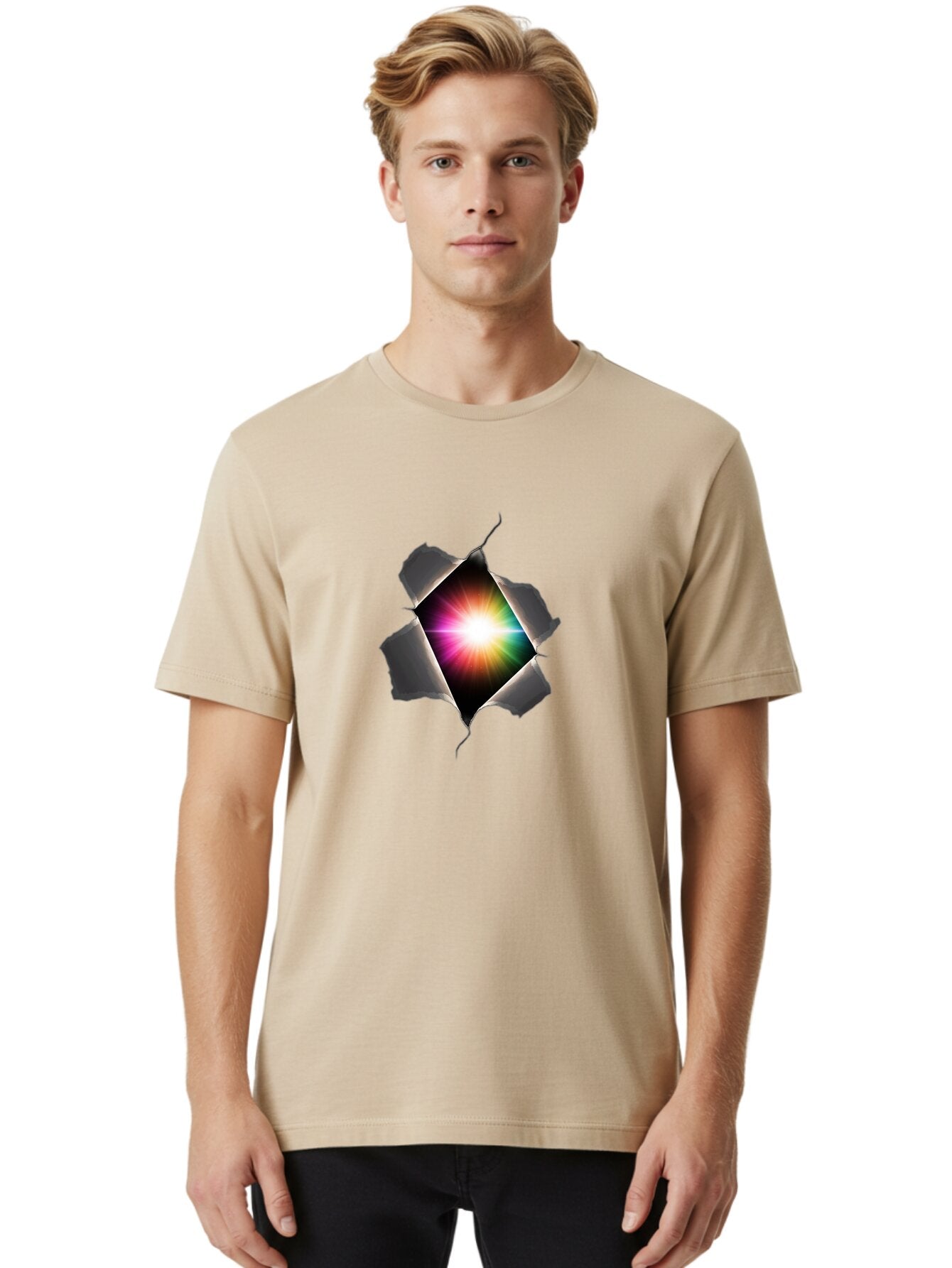 Ripped-Diamond-Shape Men'S Graphic Tee, 100% Cotton, Comfortable Casual Summer Wear, Machine Washable, Vintage Camera, Old Camera, Antique Camera, Black Camera, Classic Photography, Photography Equipment, Nostalgic Device, Film Camera, Bap940 20