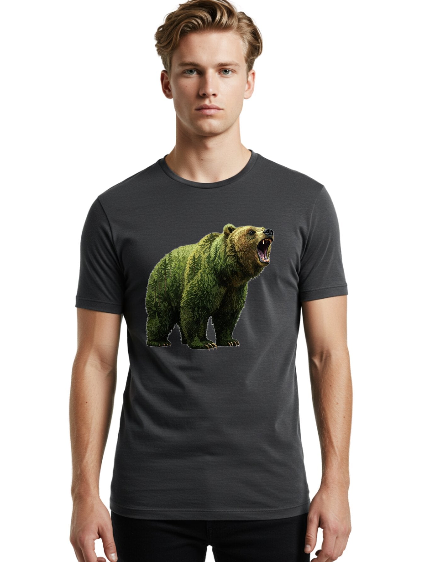 Roaring-Bear-2 Men'S Graphic Tee, 100% Cotton, Comfortable Casual Summer Wear, Machine Washable, Vintage Camera, Old Camera, Antique Camera, Black Camera, Classic Photography, Photography Equipment, Nostalgic Device, Film Camera, Camera Art Bap942 25