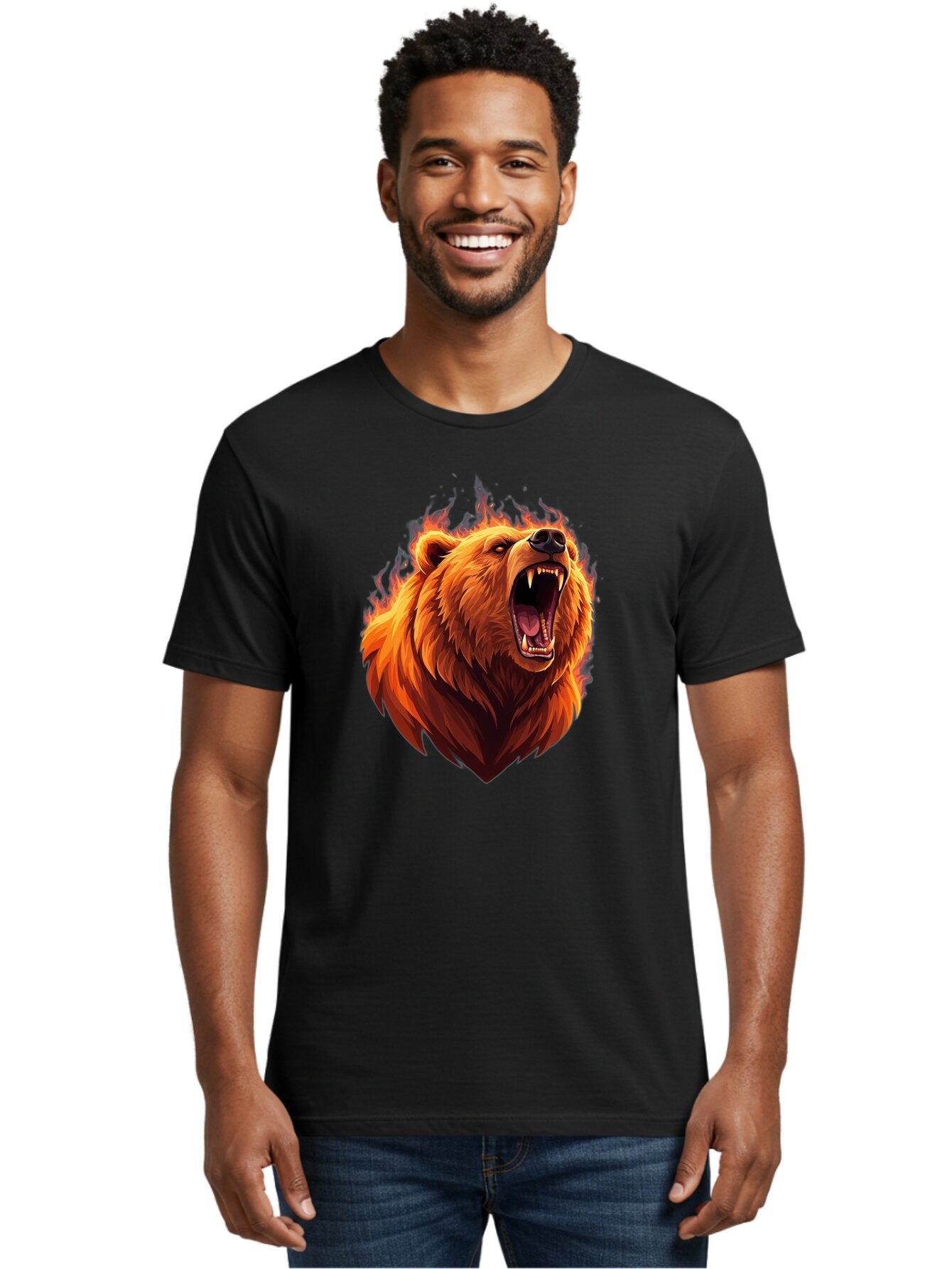 Roaring-Bear-4 Men'S Graphic Tee, 100% Cotton, Comfortable Casual Summer Wear, Machine Washable, Vintage Camera, Old Camera, Antique Camera, Black Camera, Classic Photography, Photography Equipment, Nostalgic Device, Film Camera, Camera Art Bap944 24