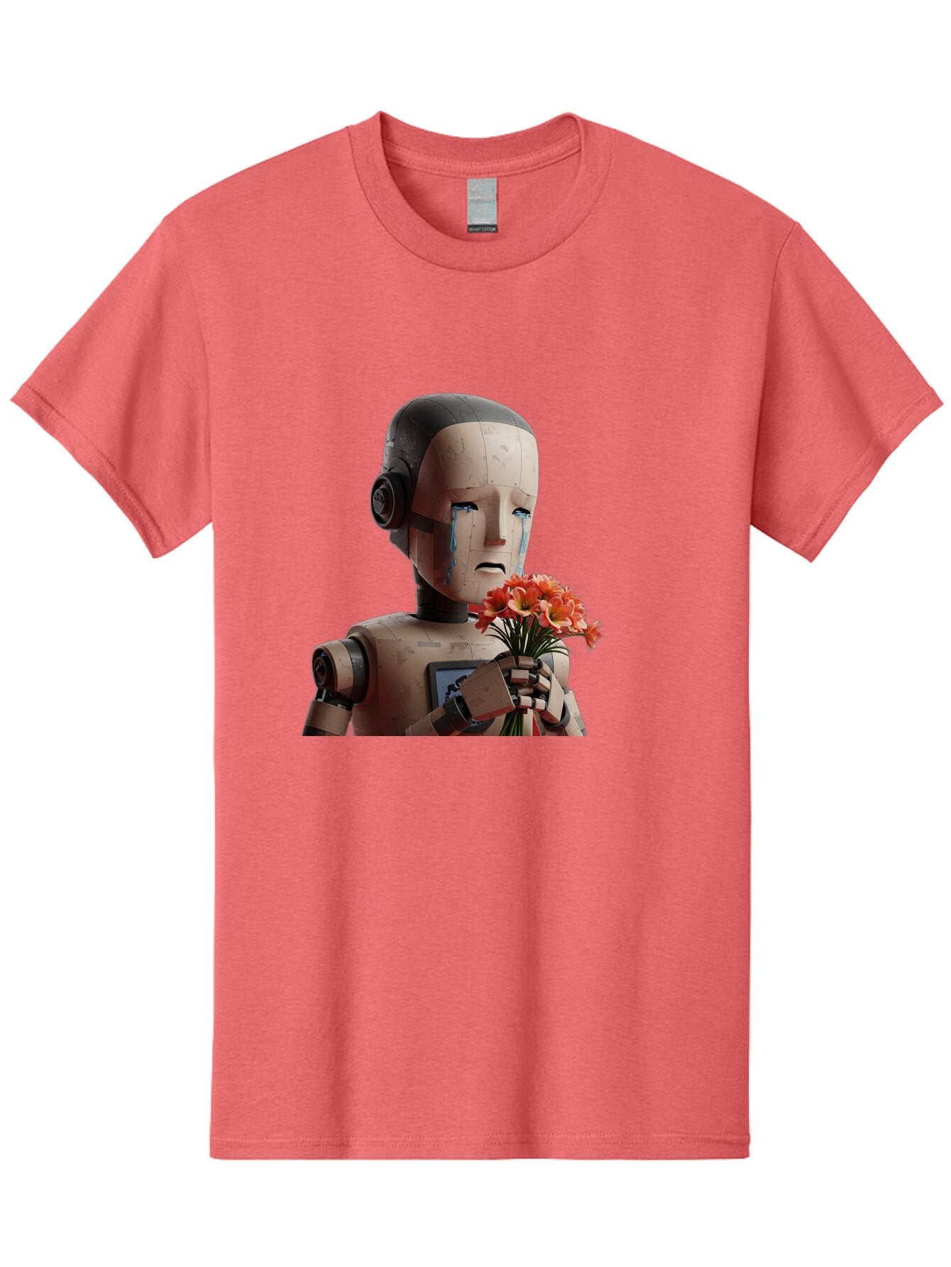 Robot-Holding-Bouquet-Of-Flowers Men'S Graphic Tee, 100% Cotton, Comfortable Casual Summer Wear, Machine Washable, Vintage Camera, Old Camera, Antique Camera, Black Camera, Classic Photography, Photography Equipment, Nostalgic Device, Bap951 14