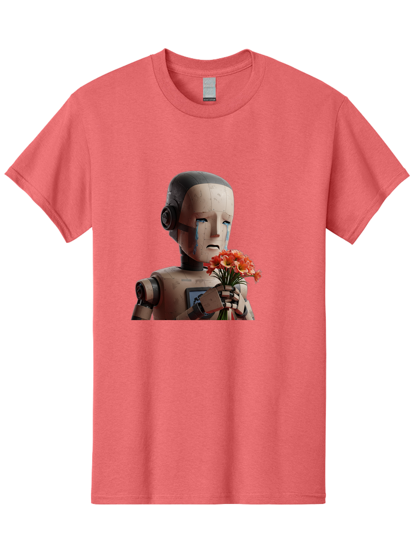 Robot-Holding-Bouquet-Of-Flowers Men'S Graphic Tee, 100% Cotton, Comfortable Casual Summer Wear, Machine Washable, Vintage Camera, Old Camera, Antique Camera, Black Camera, Classic Photography, Photography Equipment, Nostalgic Device, Bap951 15