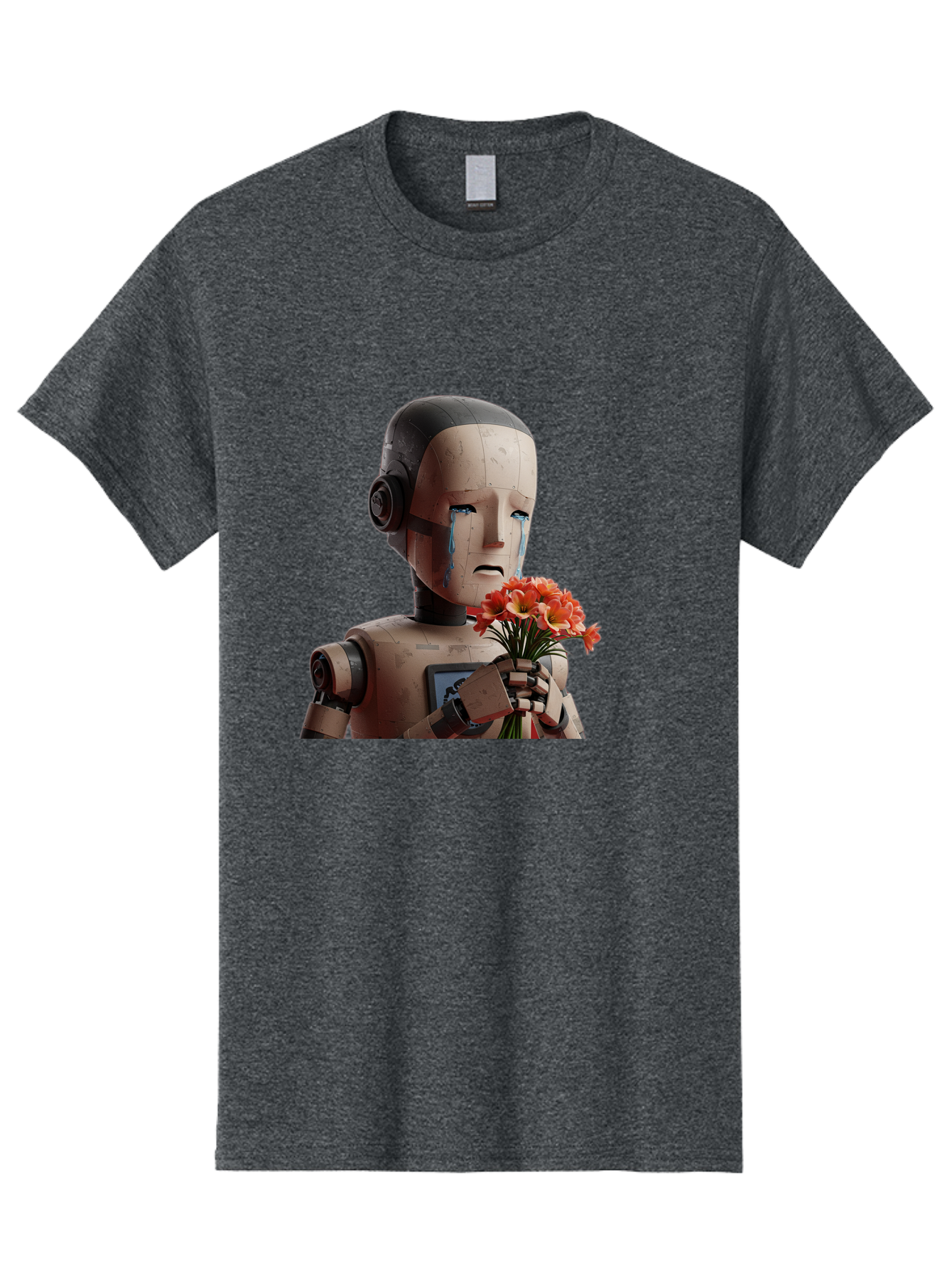 Robot-Holding-Bouquet-Of-Flowers Men'S Graphic Tee, 100% Cotton, Comfortable Casual Summer Wear, Machine Washable, Vintage Camera, Old Camera, Antique Camera, Black Camera, Classic Photography, Photography Equipment, Nostalgic Device, Bap951 11