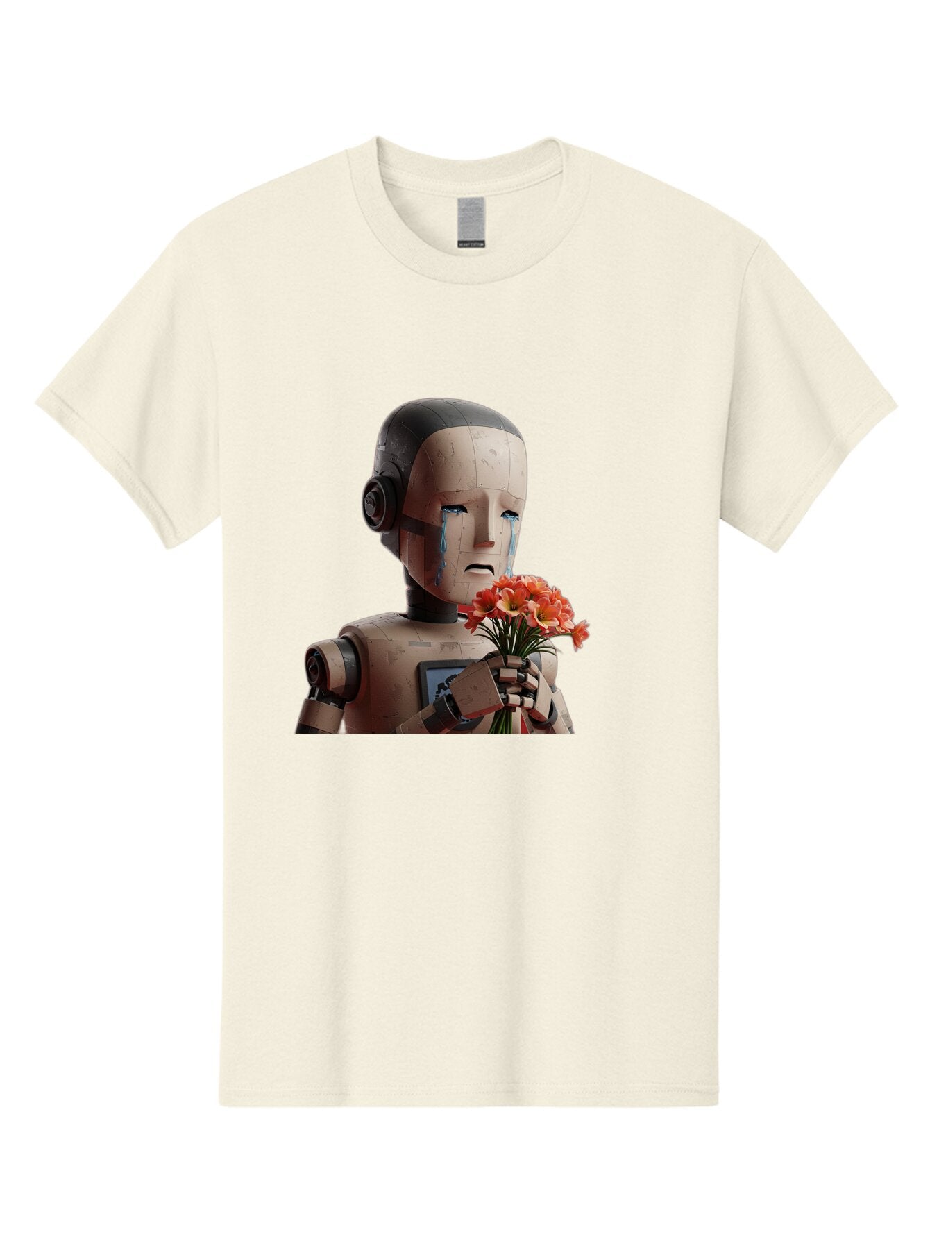 Robot-Holding-Bouquet-Of-Flowers Men'S Graphic Tee, 100% Cotton, Comfortable Casual Summer Wear, Machine Washable, Vintage Camera, Old Camera, Antique Camera, Black Camera, Classic Photography, Photography Equipment, Nostalgic Device, Bap951 9