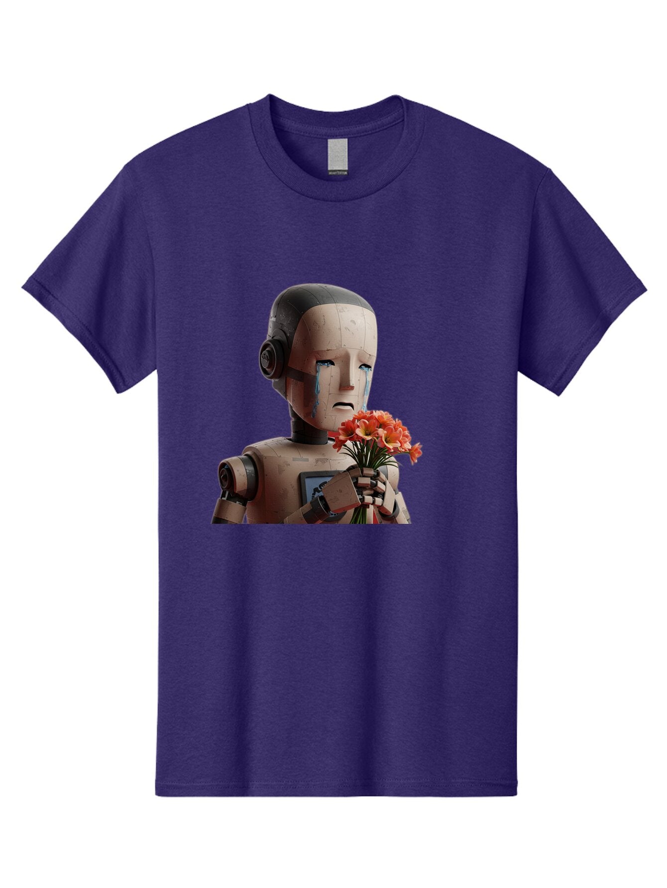 Robot-Holding-Bouquet-Of-Flowers Men'S Graphic Tee, 100% Cotton, Comfortable Casual Summer Wear, Machine Washable, Vintage Camera, Old Camera, Antique Camera, Black Camera, Classic Photography, Photography Equipment, Nostalgic Device, Bap951 12