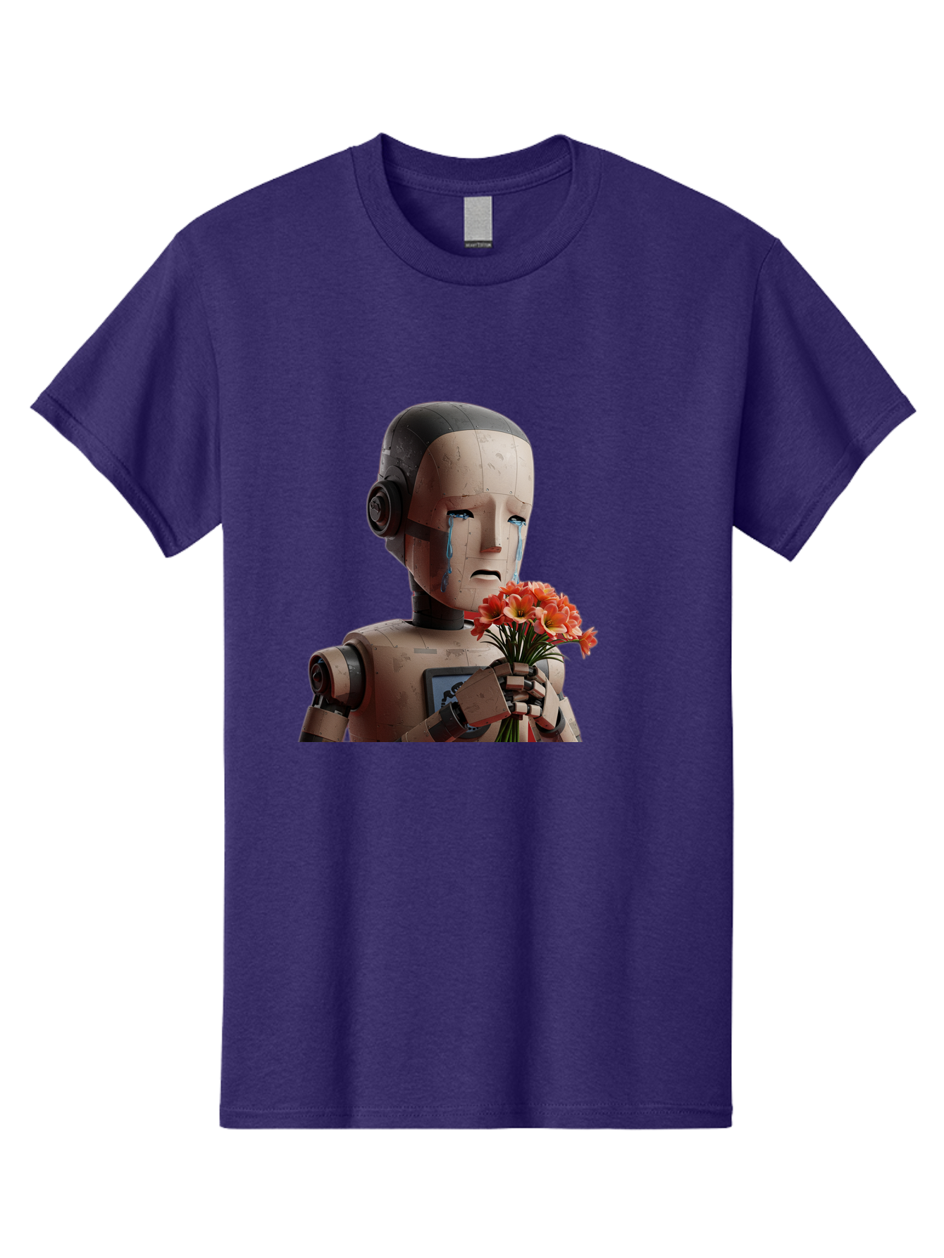 Robot-Holding-Bouquet-Of-Flowers Men'S Graphic Tee, 100% Cotton, Comfortable Casual Summer Wear, Machine Washable, Vintage Camera, Old Camera, Antique Camera, Black Camera, Classic Photography, Photography Equipment, Nostalgic Device, Bap951 13