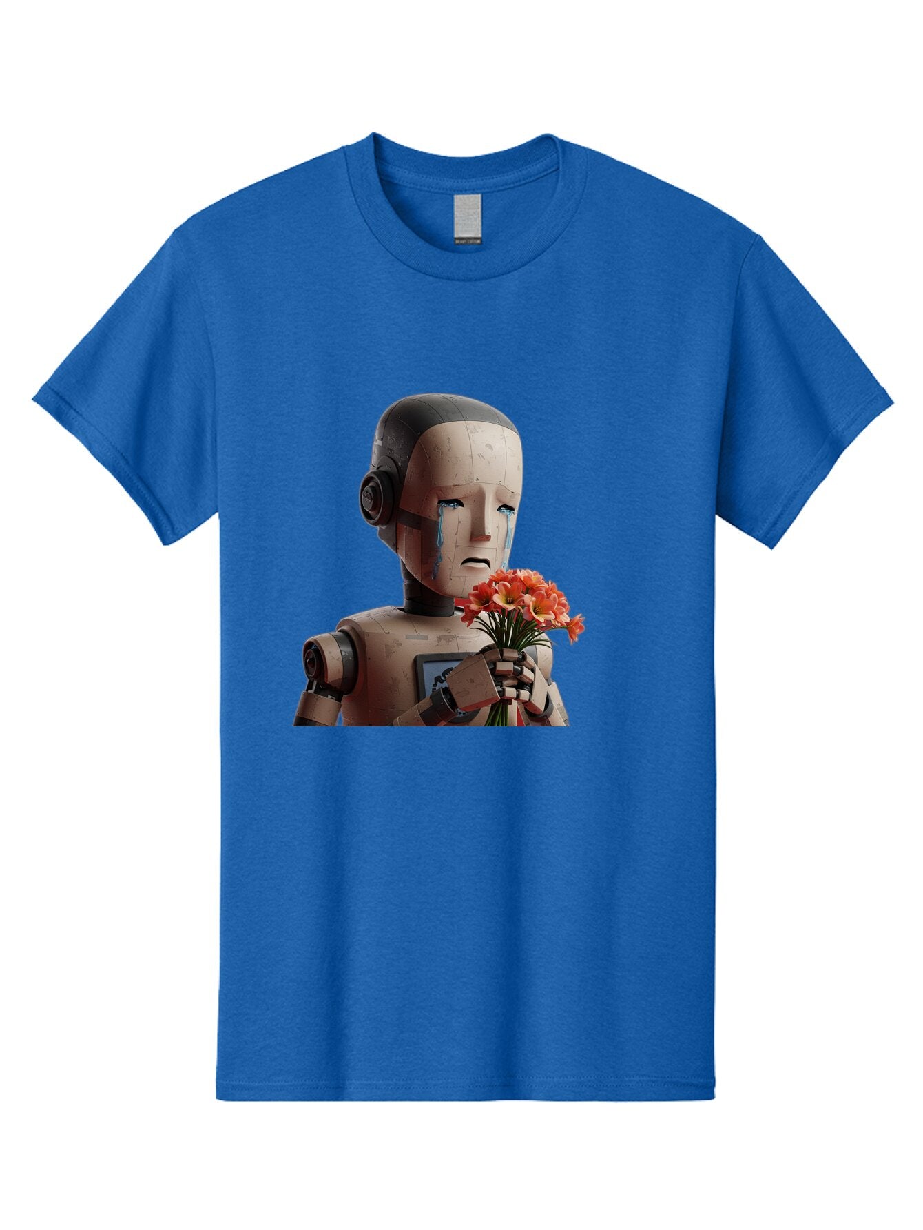 Robot-Holding-Bouquet-Of-Flowers Men'S Graphic Tee, 100% Cotton, Comfortable Casual Summer Wear, Machine Washable, Vintage Camera, Old Camera, Antique Camera, Black Camera, Classic Photography, Photography Equipment, Nostalgic Device, Bap951 11