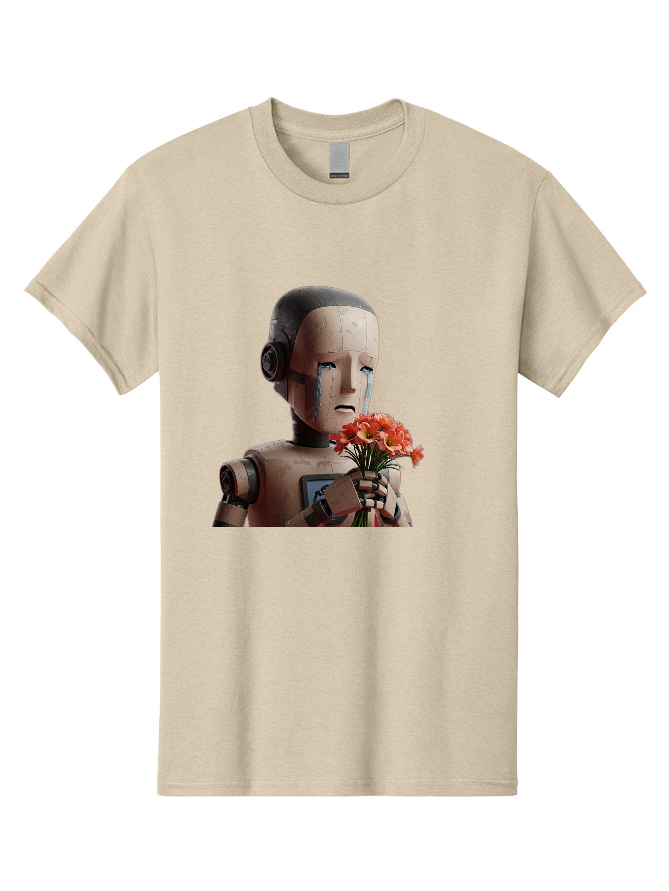 Robot-Holding-Bouquet-Of-Flowers Men'S Graphic Tee, 100% Cotton, Comfortable Casual Summer Wear, Machine Washable, Vintage Camera, Old Camera, Antique Camera, Black Camera, Classic Photography, Photography Equipment, Nostalgic Device, Bap951 10
