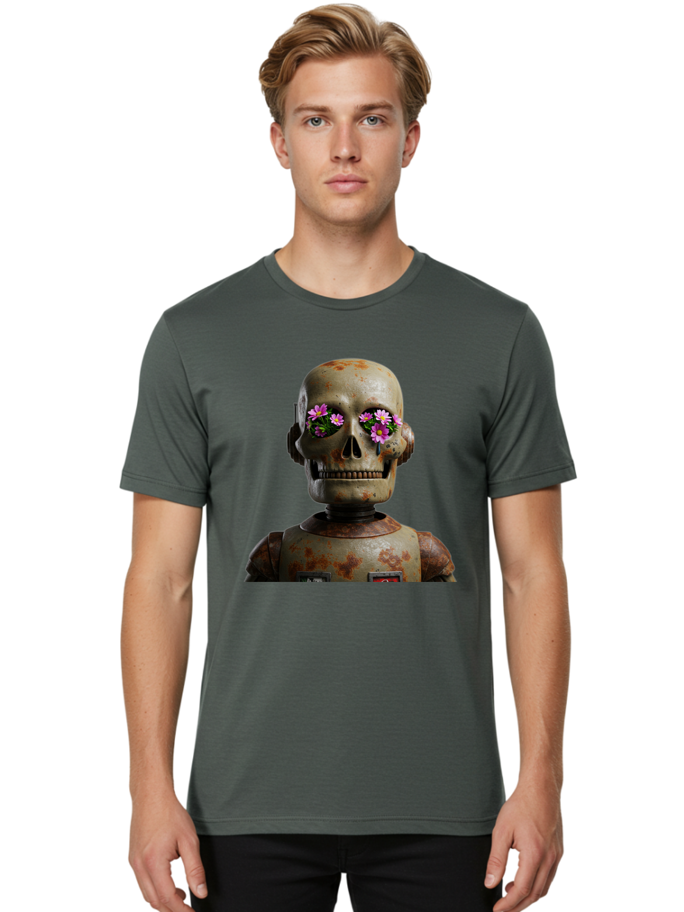 Robot-Skeleton Men'S Graphic Tee, 100% Cotton, Comfortable Casual Summer Wear, Machine Washable, Vintage Camera, Old Camera, Antique Camera, Black Camera, Classic Photography, Photography Equipment, Nostalgic Device, Film Camera, Camera Art Bap952 20