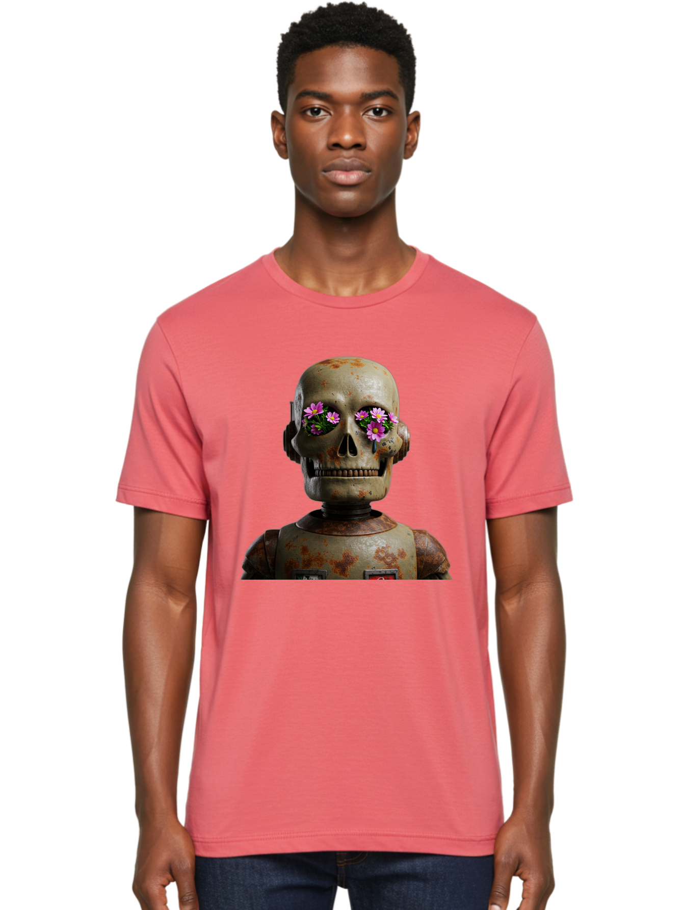 Robot-Skeleton Men'S Graphic Tee, 100% Cotton, Comfortable Casual Summer Wear, Machine Washable, Vintage Camera, Old Camera, Antique Camera, Black Camera, Classic Photography, Photography Equipment, Nostalgic Device, Film Camera, Camera Art Bap952 23