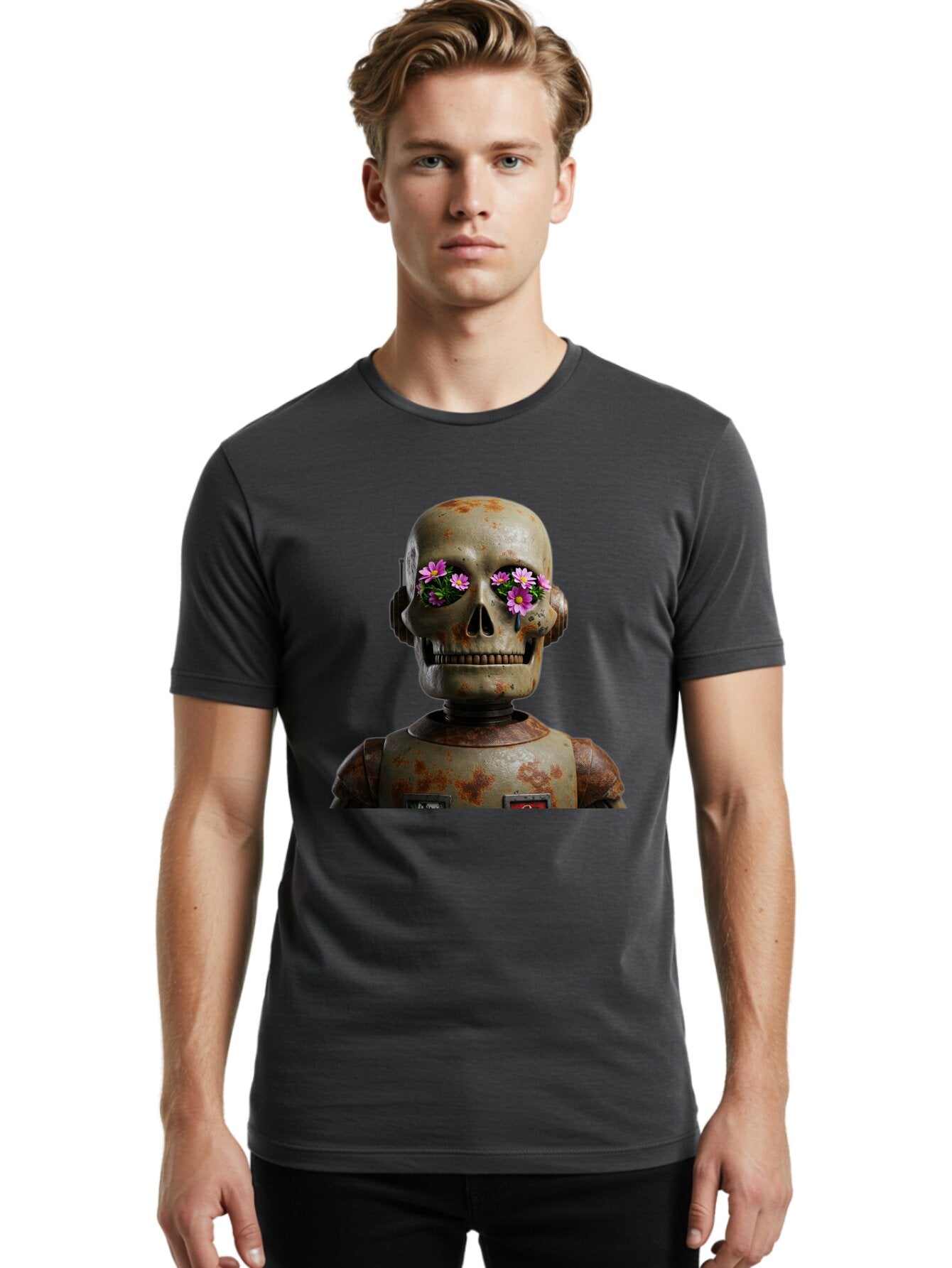 Robot-Skeleton Men'S Graphic Tee, 100% Cotton, Comfortable Casual Summer Wear, Machine Washable, Vintage Camera, Old Camera, Antique Camera, Black Camera, Classic Photography, Photography Equipment, Nostalgic Device, Film Camera, Camera Art Bap952 22