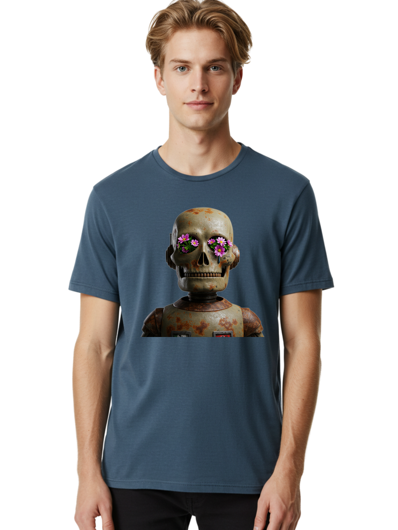 Robot-Skeleton Men'S Graphic Tee, 100% Cotton, Comfortable Casual Summer Wear, Machine Washable, Vintage Camera, Old Camera, Antique Camera, Black Camera, Classic Photography, Photography Equipment, Nostalgic Device, Film Camera, Camera Art Bap952 21