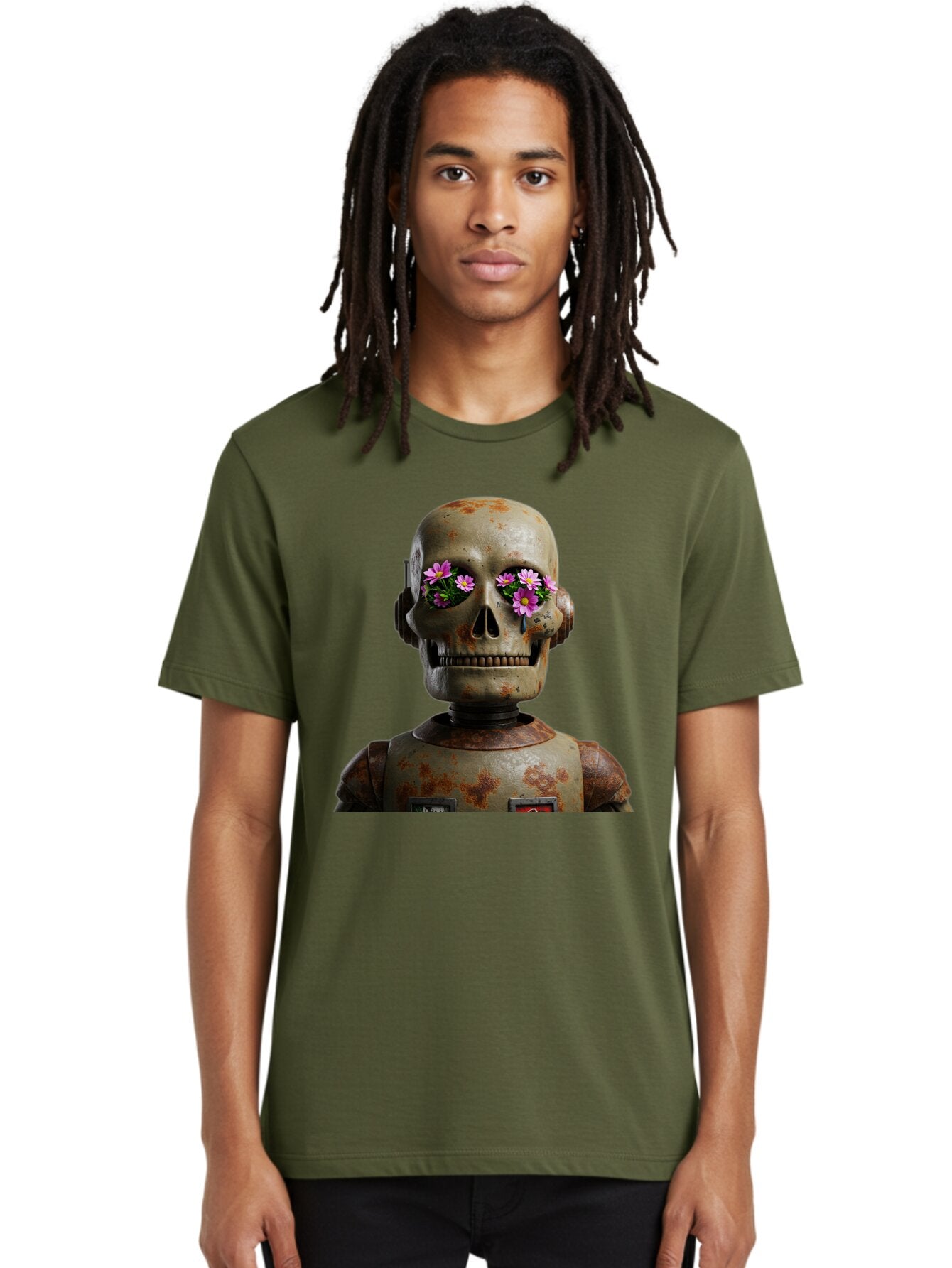 Robot-Skeleton Men'S Graphic Tee, 100% Cotton, Comfortable Casual Summer Wear, Machine Washable, Vintage Camera, Old Camera, Antique Camera, Black Camera, Classic Photography, Photography Equipment, Nostalgic Device, Film Camera, Camera Art Bap952 24