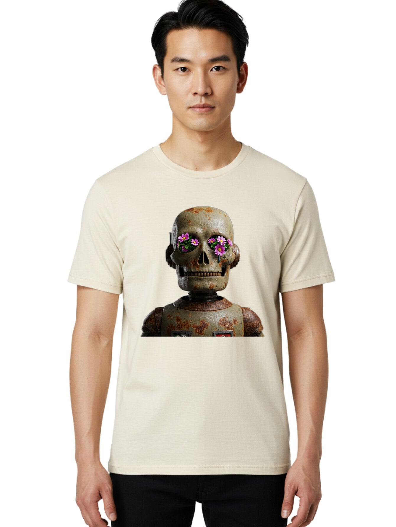 Robot-Skeleton Men'S Graphic Tee, 100% Cotton, Comfortable Casual Summer Wear, Machine Washable, Vintage Camera, Old Camera, Antique Camera, Black Camera, Classic Photography, Photography Equipment, Nostalgic Device, Film Camera, Camera Art Bap952 19