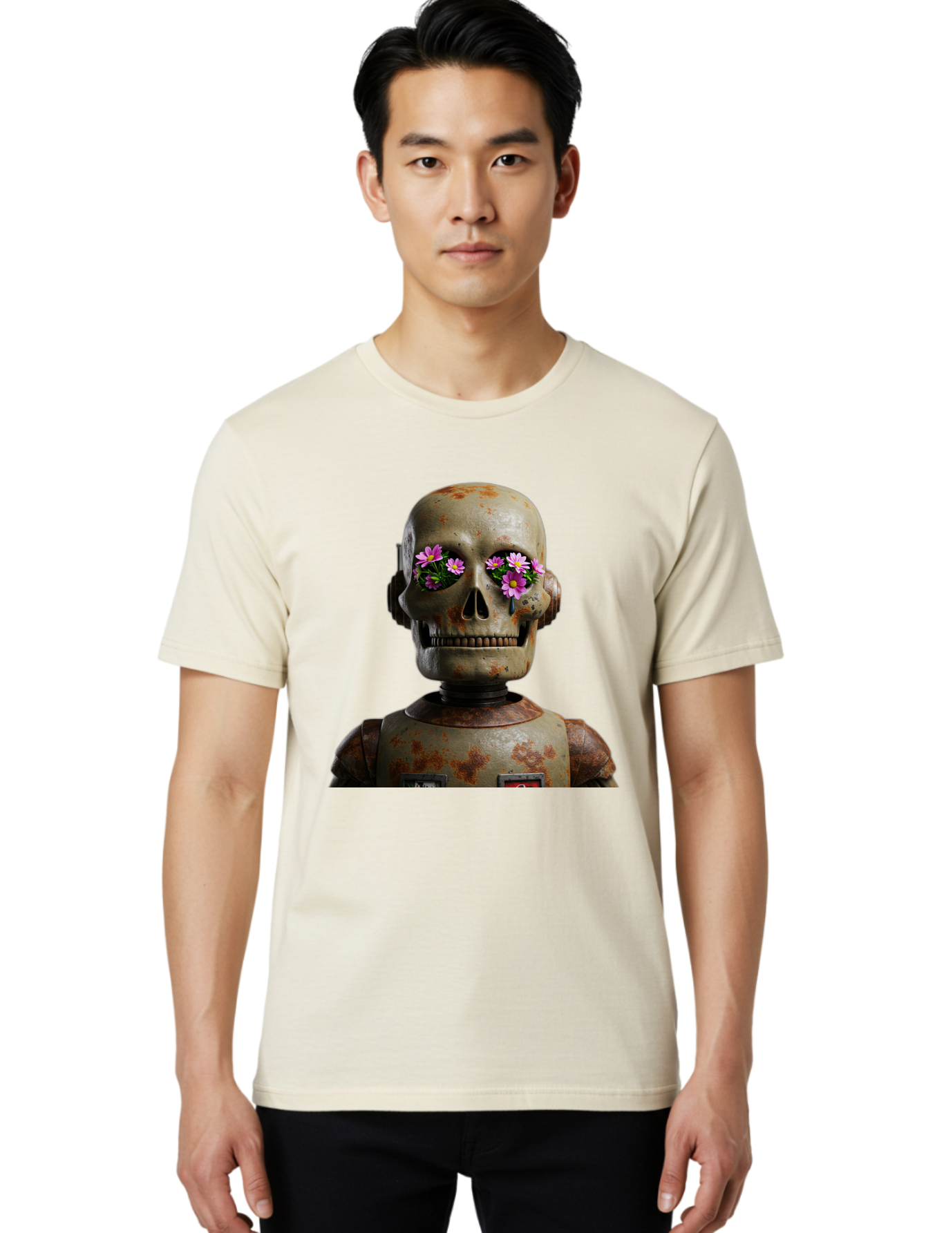 Robot-Skeleton Men'S Graphic Tee, 100% Cotton, Comfortable Casual Summer Wear, Machine Washable, Vintage Camera, Old Camera, Antique Camera, Black Camera, Classic Photography, Photography Equipment, Nostalgic Device, Film Camera, Camera Art Bap952 29